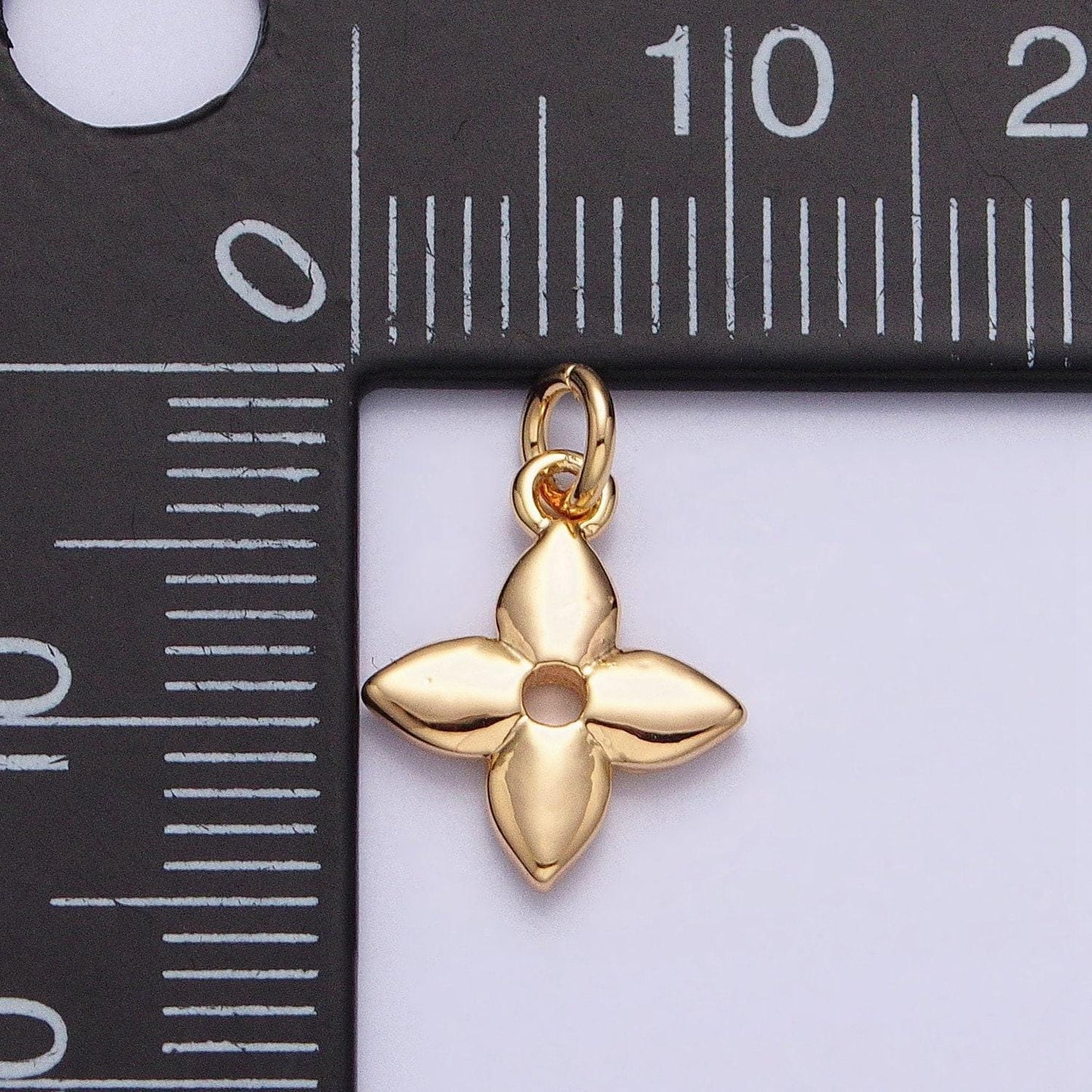 Gold flower charms -mini flower charm - lead nickle free charms - monogram charms flower charms in bulk ac617