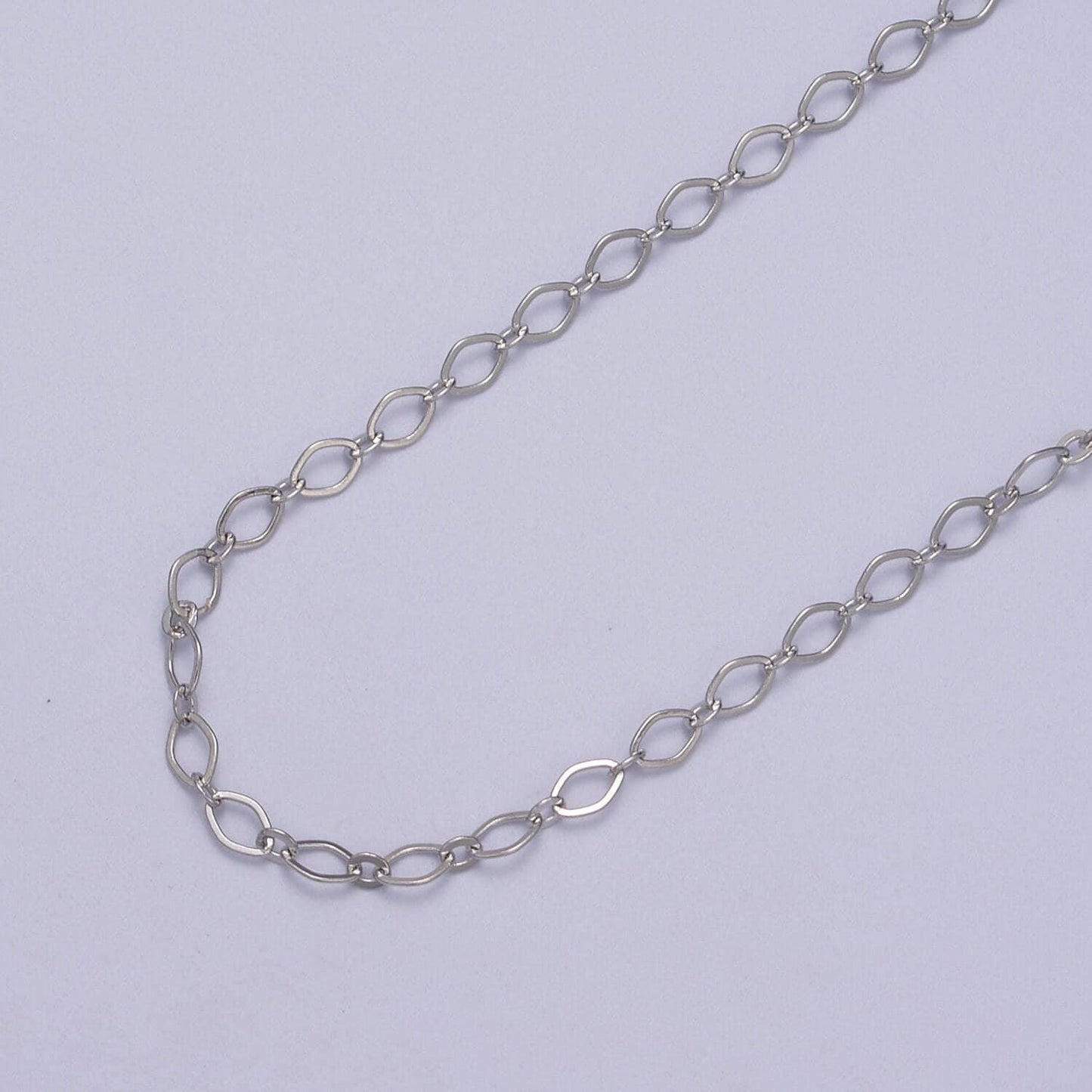 Gold oval rombust chain by yard, oval link, wholesale bulk roll chain for jewelry making, width 3.3 mm, roll 611-612