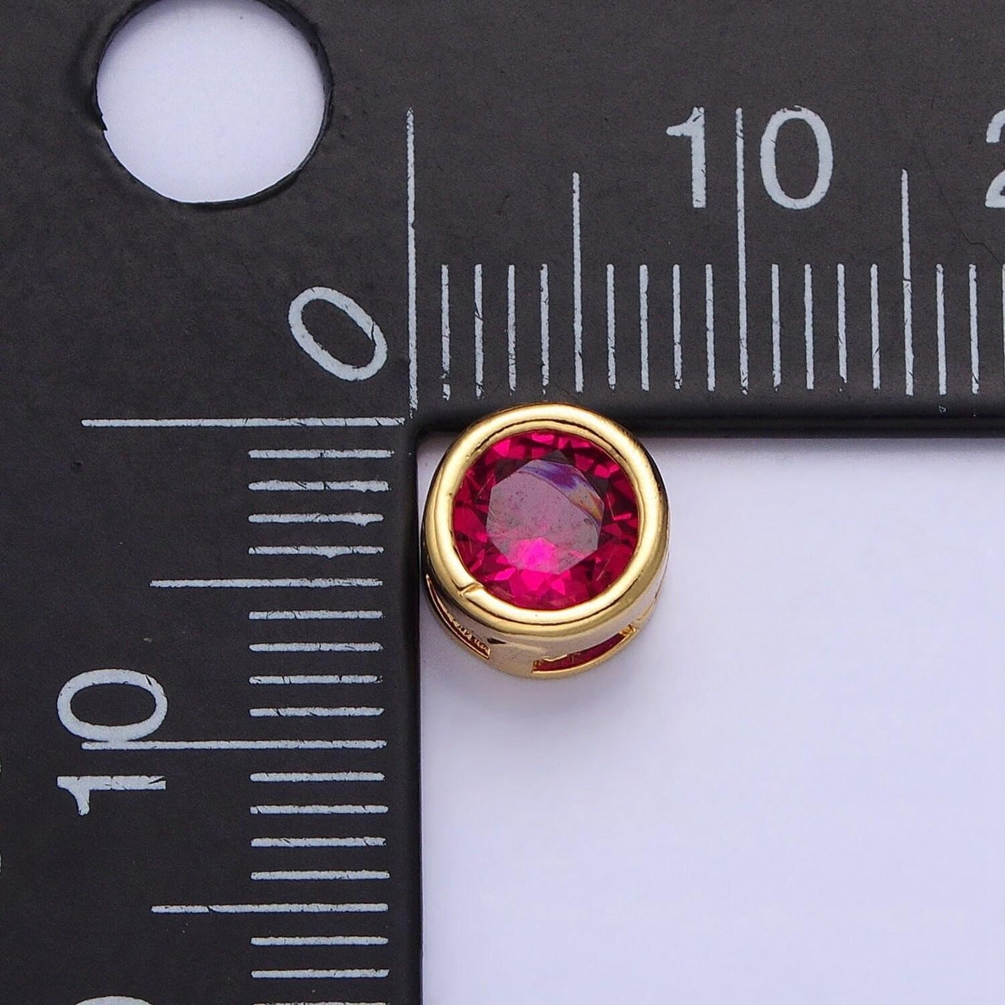 24k gold plated dainty cz round spacer bead, gold geometric spacer beads cz, small colorful spacers for bracelet necklace | b-229