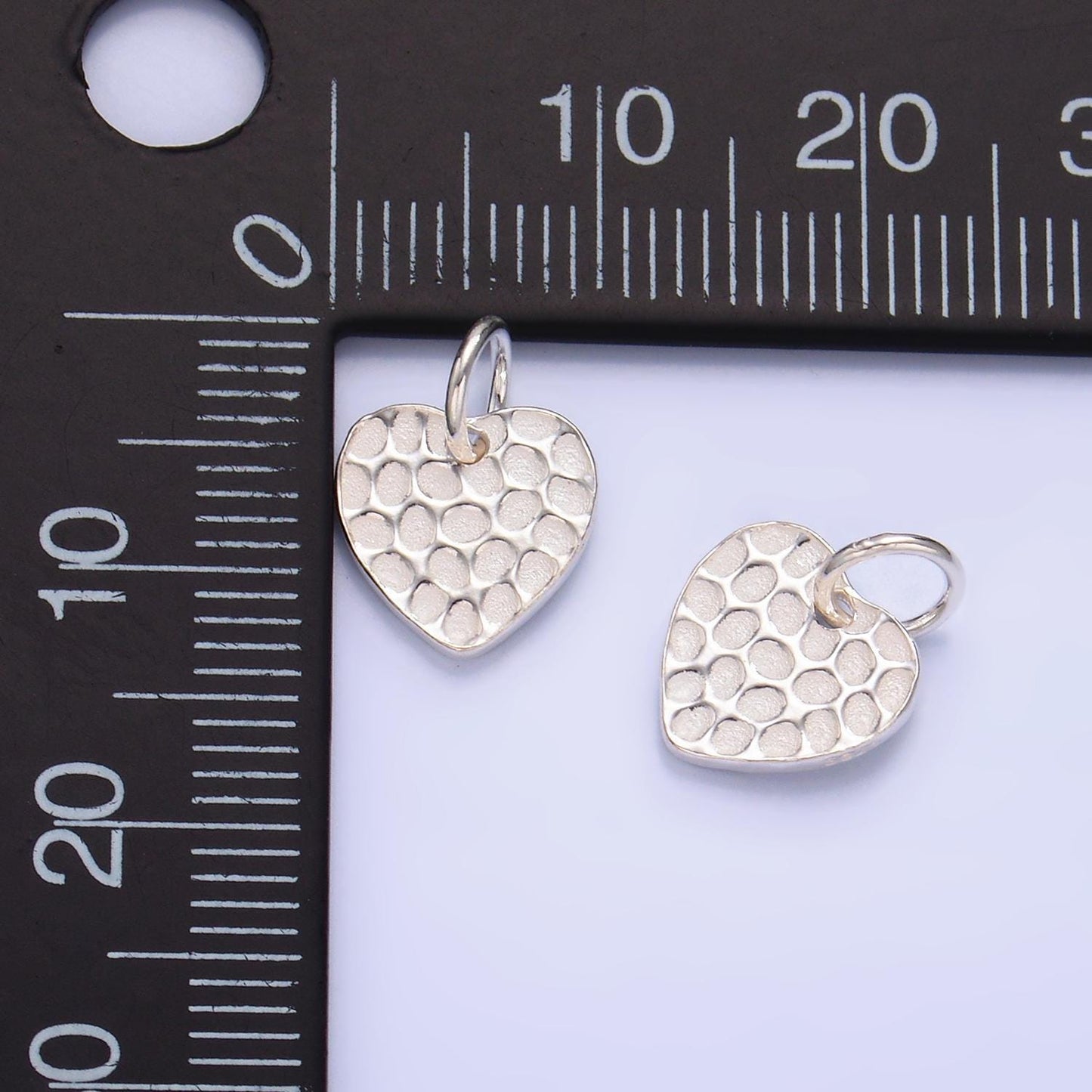 Mini silver heart charm mermaid skin jewelry bracelet earring necklace component add on charm s925 sterling silver finding sl534