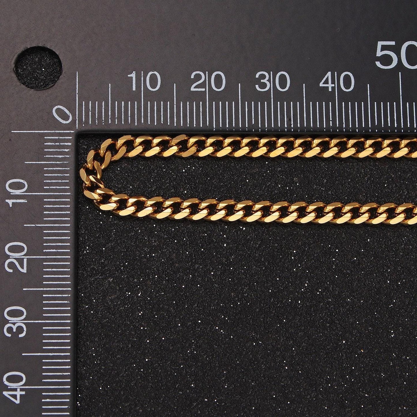 Gold stainless steel cuban link chain 3.5mm necklace unisex curb link chain 18 inch wholesale jewelry making supplies wa-2317