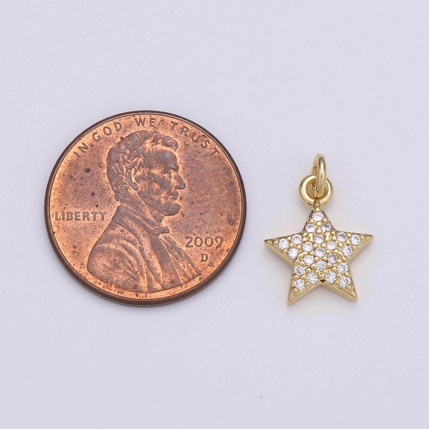 10x10mm 24k gold star charms, cubic zirconia charms, micro pave charms, star pendant, cz celestial jewelry micro pave star charm, 1606