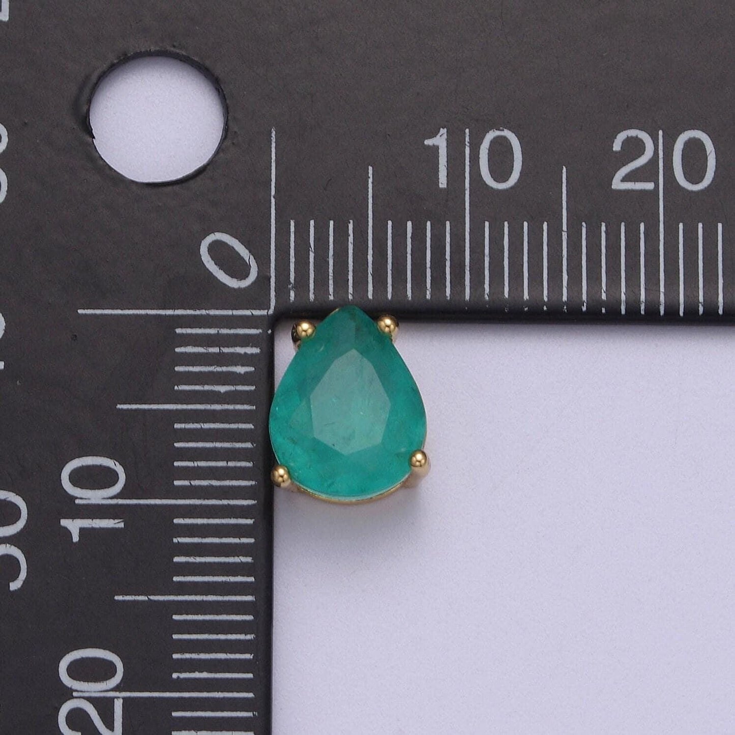 Cubiz zirconia tear drop beads - 10mm small cz aqua green teardrop jewelry gold beads spacer for bracelet necklace supply, b-463