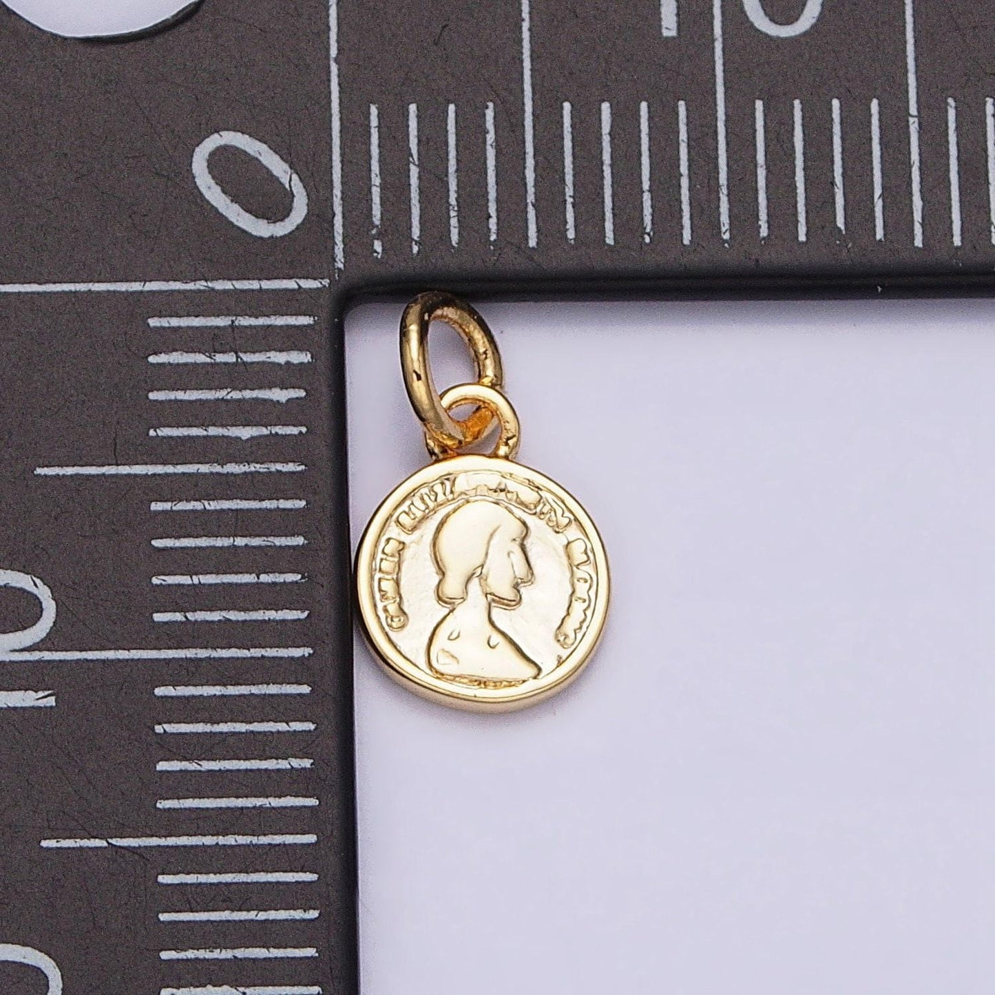 Dainty tiny penny round coin medallion pendant charm for bracelet necklace earring jewelry making supplies ac1168