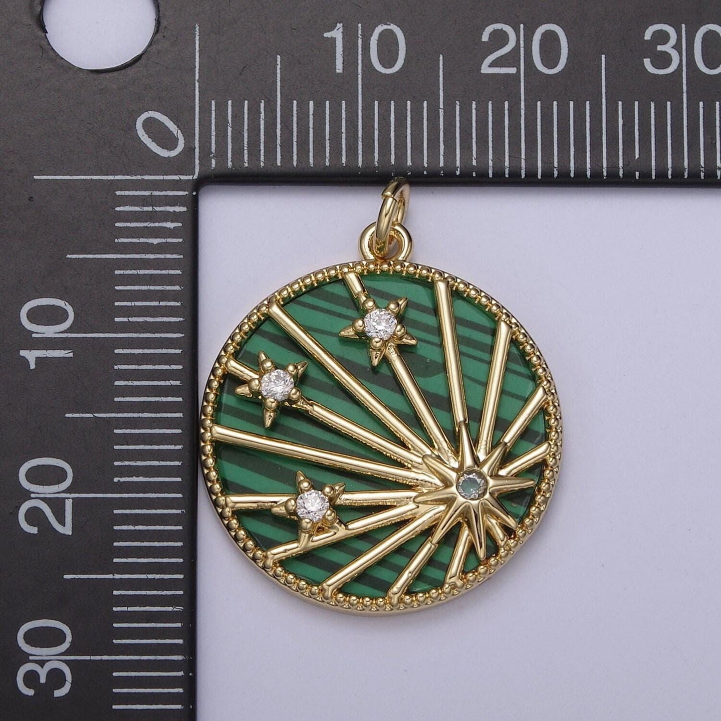 14k gold filled malachite, abalone, pearl, turquoise, tiger eye celestial north star pendant | diy fashion charm necklace bracelet| n-890