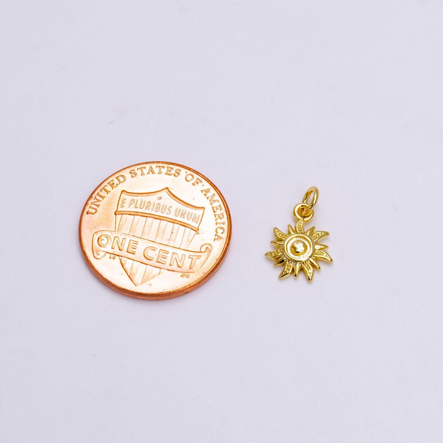 16k gold filled spiral celestial sun ray dotted minimalist add-on charm | ac1171