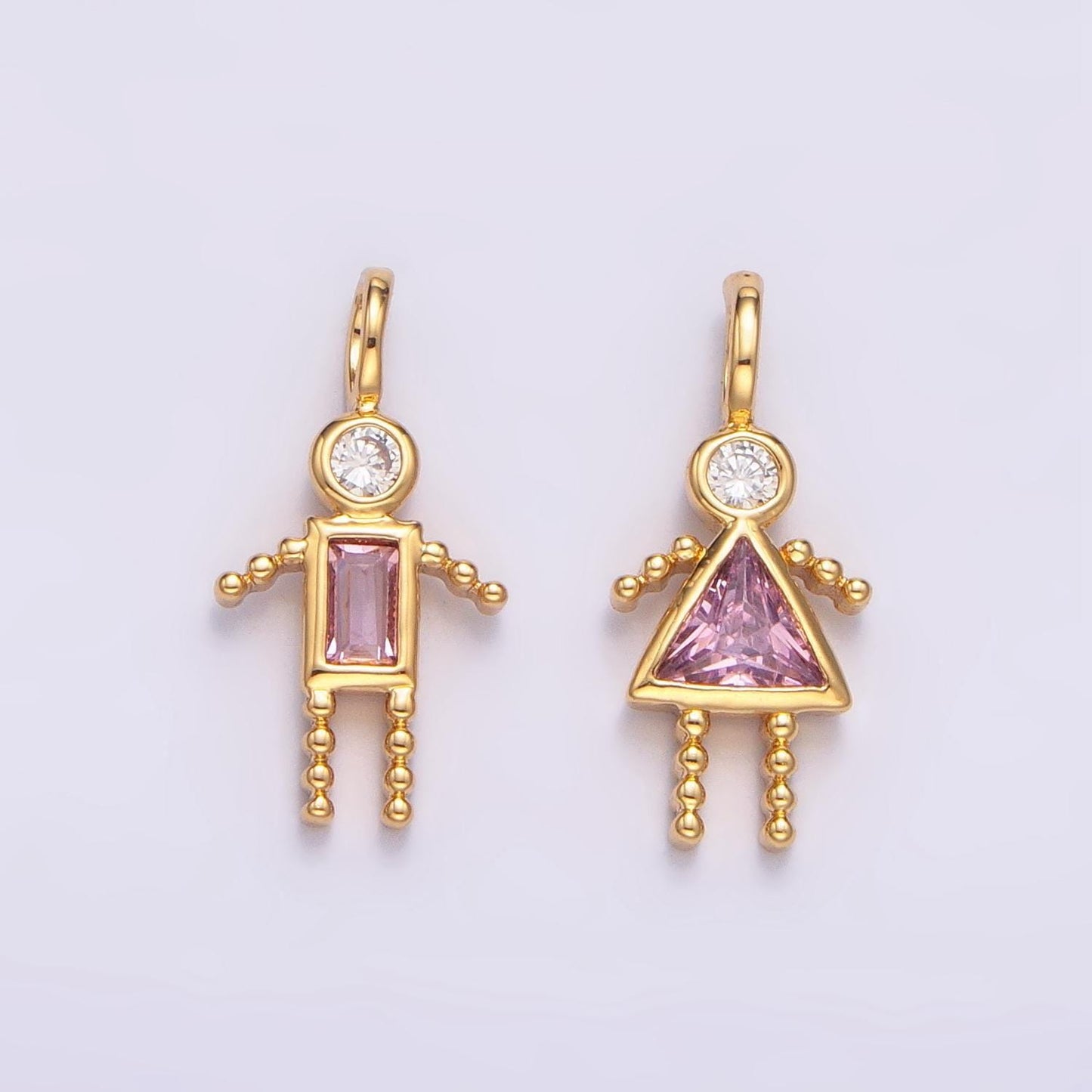 14k gold filled boy girl birthstone cz couple, kids, grandkids, family personalized charm | w068