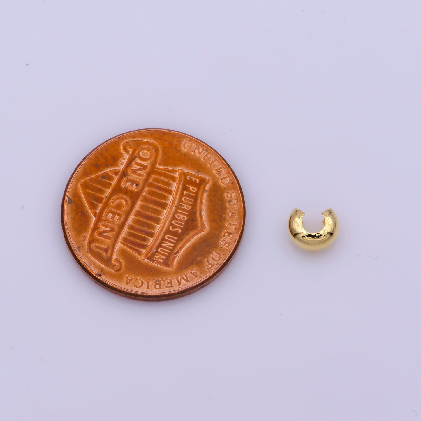 50x crimp covers 4mm ,gold crimp beads jewelry making supplies l-542