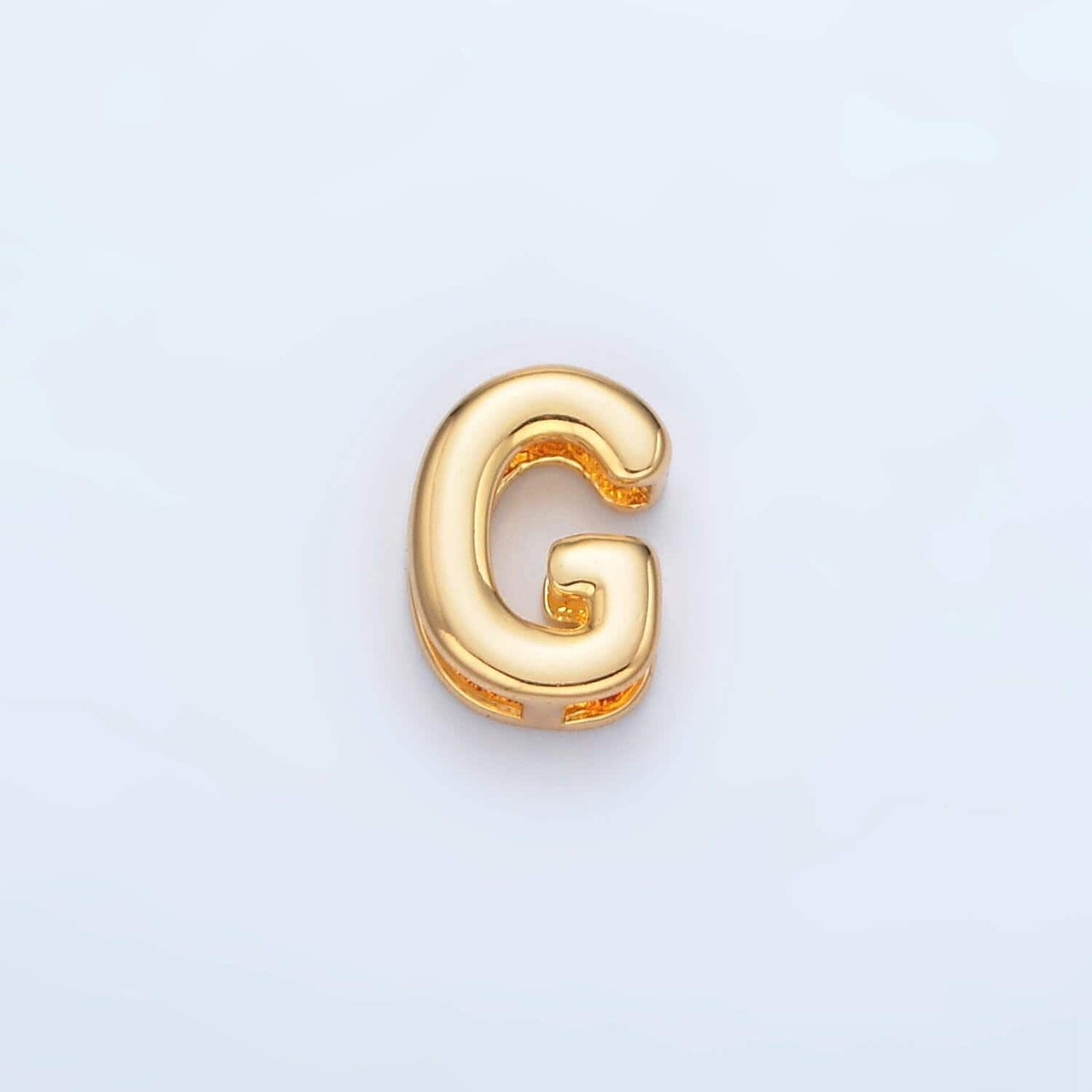 Small gold filled balloon alphabet letter slider charm balloon bubble initial beads for personalized bracelet necklace component a1578