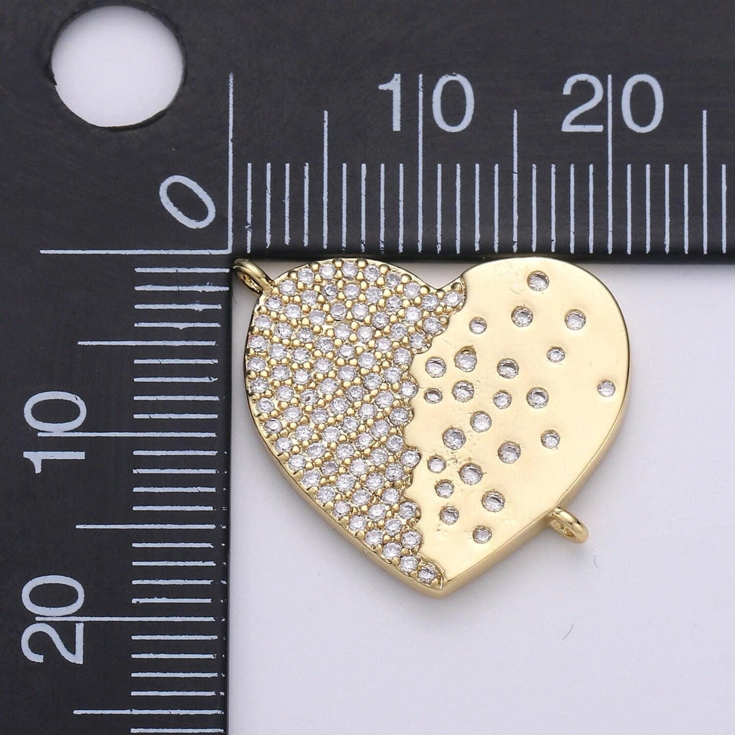 14k gold plated heart connector - dainty link connector- cubic love charm connector- for necklace bracelet component.cogp-179, 180
