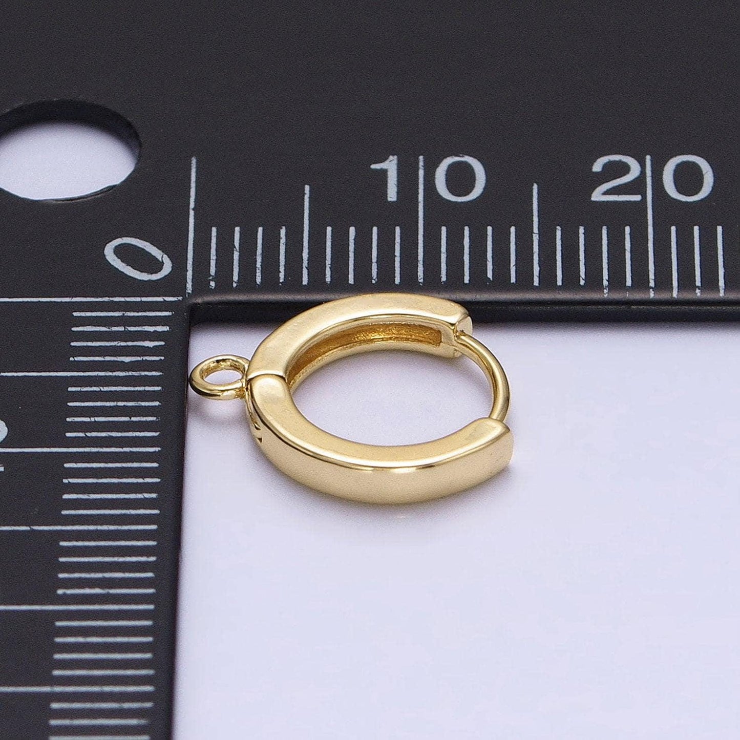 1pair 14 mm dainty gold filled huggie w/ closed link lever back hoop earring making nickel & lead free for earring charm making finding z639