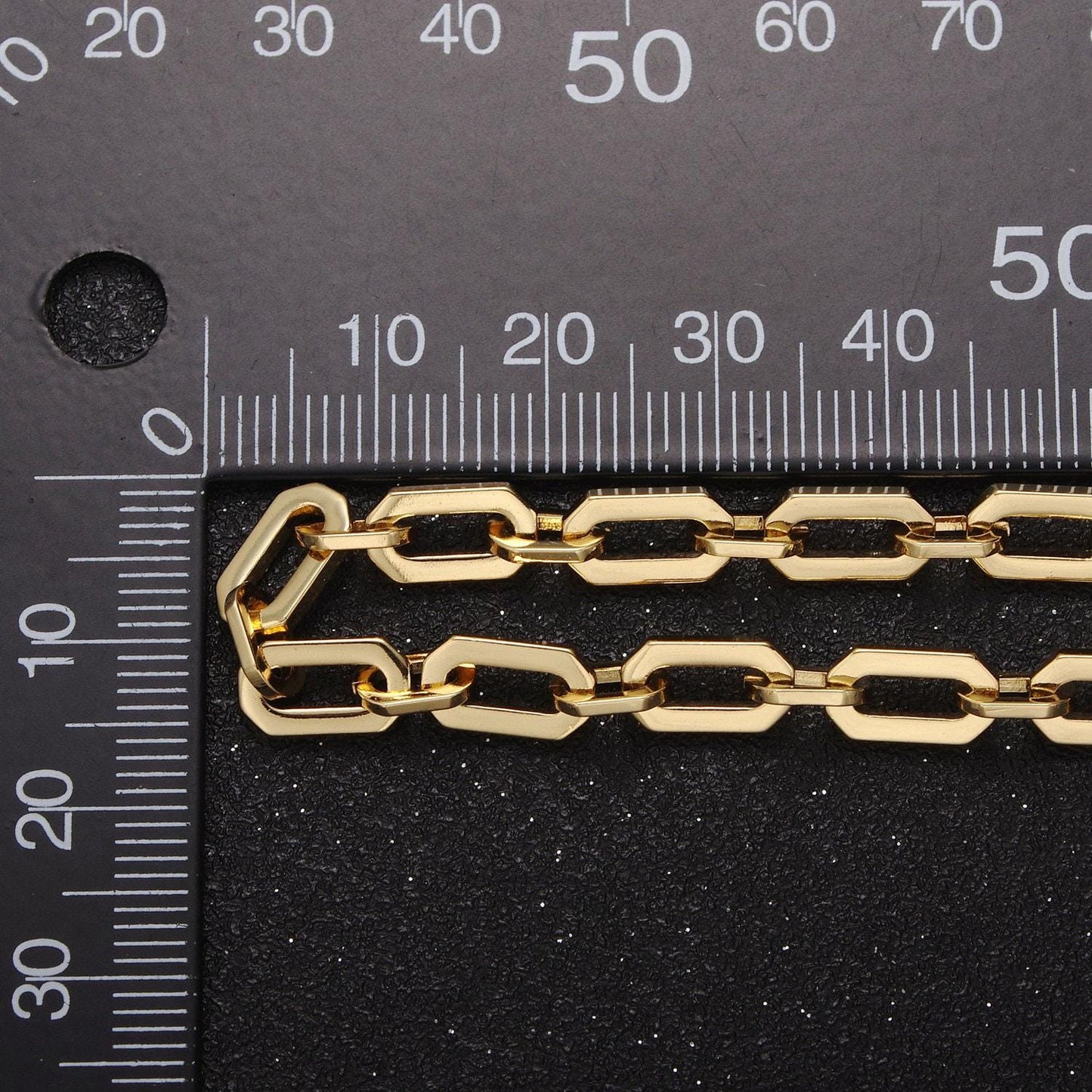 24k gold filled unique paper clip chain, rectangular paperclip chain by yard, wholesale bulk roll chain for jewelry making, 654
