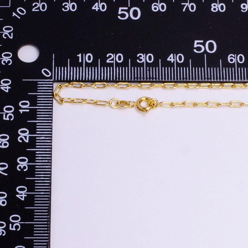 Dainty layering link chain necklaces small paper clip necklace gold filled necklace wa1749