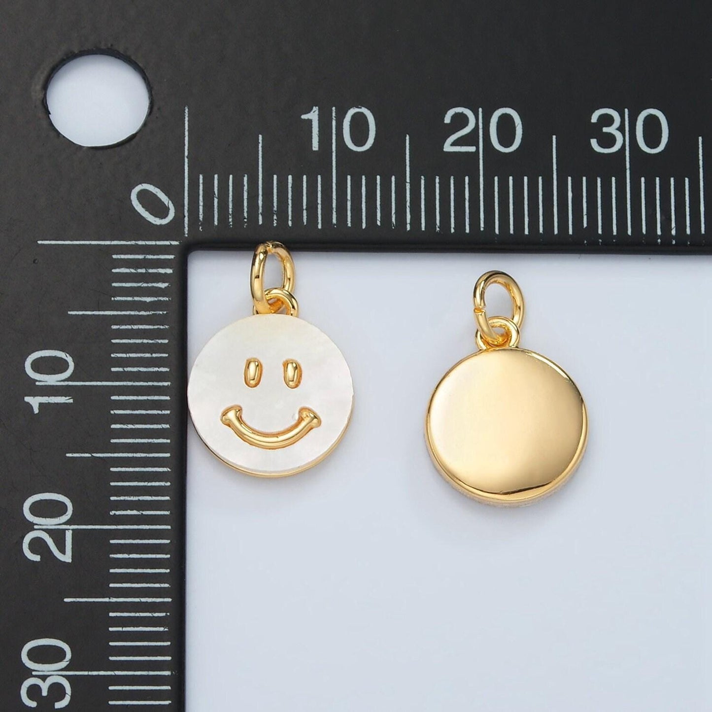 24k gold filled shell pearl charm happy face charms pendant emoticon charm for bracelet necklace earring charm d692