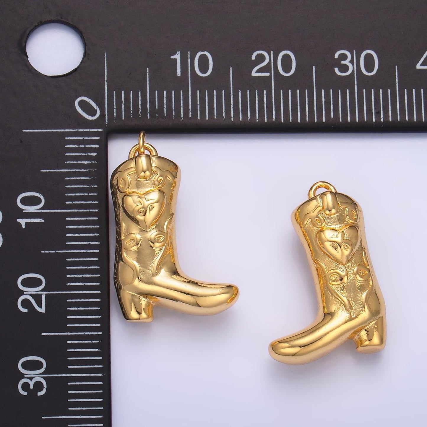 24k gold filled cowboy boot charm for bracelet necklace diy jewelry making supply western texas inspired w078