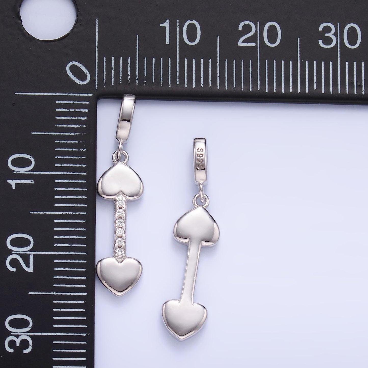 S925 Sterling Silver Heart Arrow Pendant for Valentine Charm Bracelet | SL-605