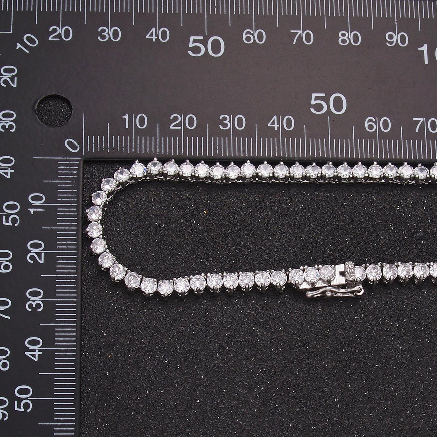 Silver tennis choker necklace CZ diamond tennis necklace Clear cubic zirconia stones 16 inch Long | WA2662