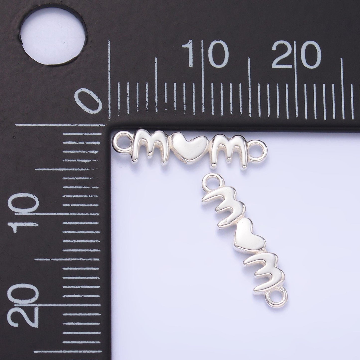 Mini S925 Sterling Silver Mom Charm link connector for bracelet necklace supply for permanent jewelry mother day Charm Inspired SL636