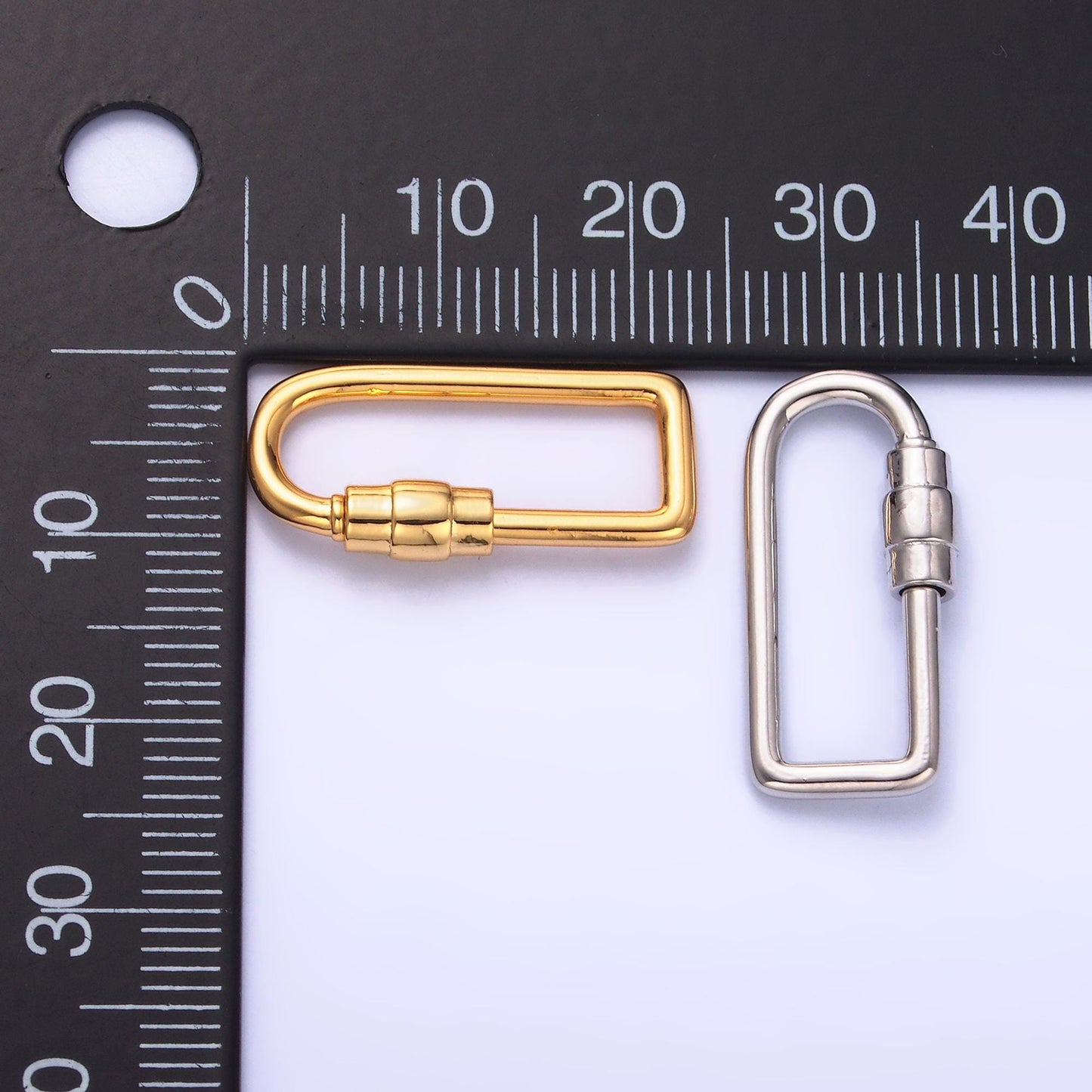 1pc carabiner screw Lock Silver screw clasp oval Gold Interlocking oval shaped clasps for bracelet necklace Charm Holder Z1050