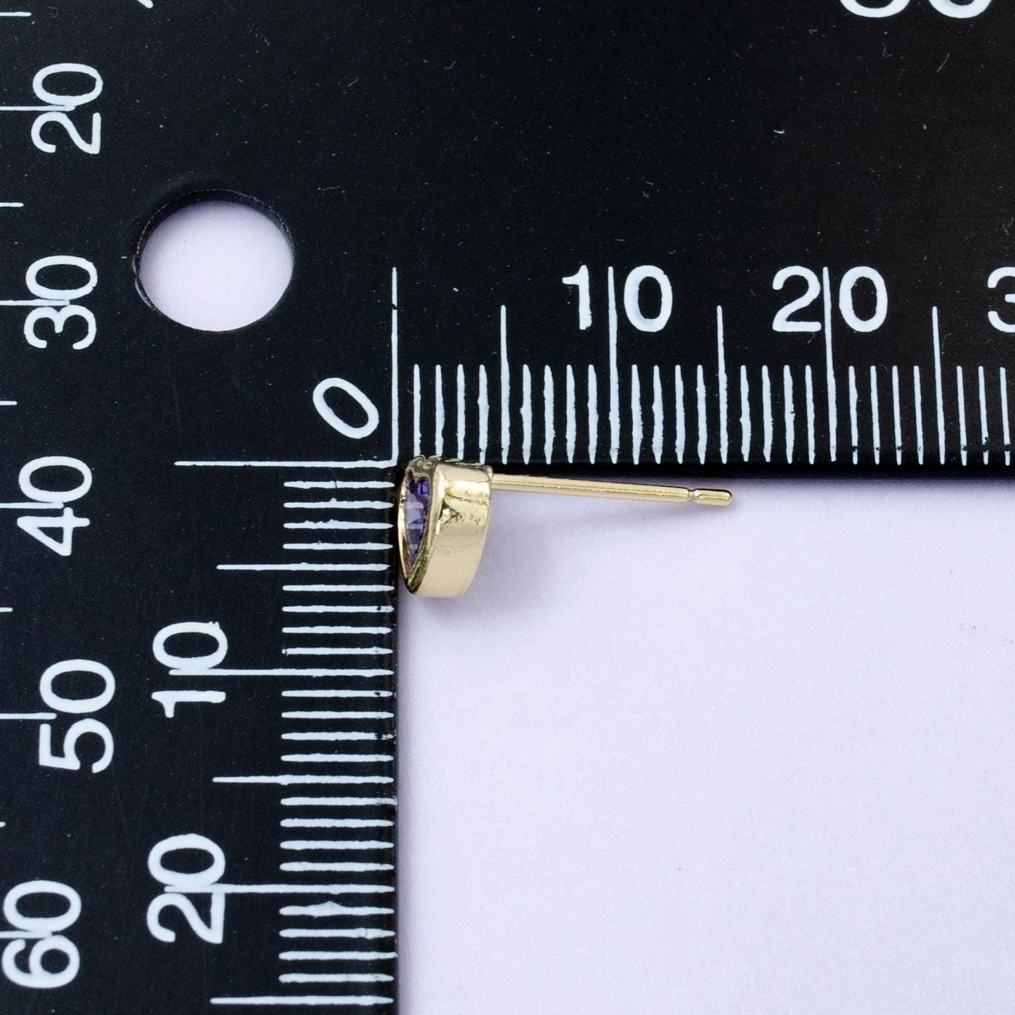 1x tiny heart cz plain bezel set earrings, 14k gold earring, tiny studs, minimal earring, gold cz stud earring