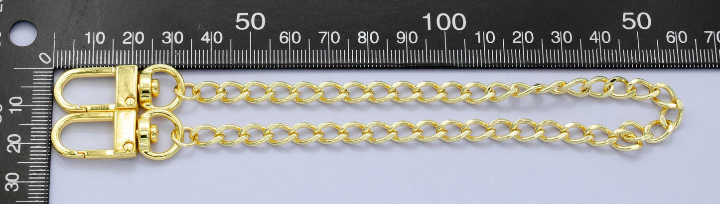 Long 24k Gold Filled Cable chain 11.5 inch for Bag Charm Supply DIY Supply for Tote Purse Charm Jewelry Making WA-2938