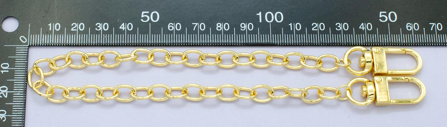 Long 24k Gold Filled Paper Clip chain 11.5 inch for Bag Charm Supply DIY Supply for Tote Purse Charm Jewelry Making WA-2761