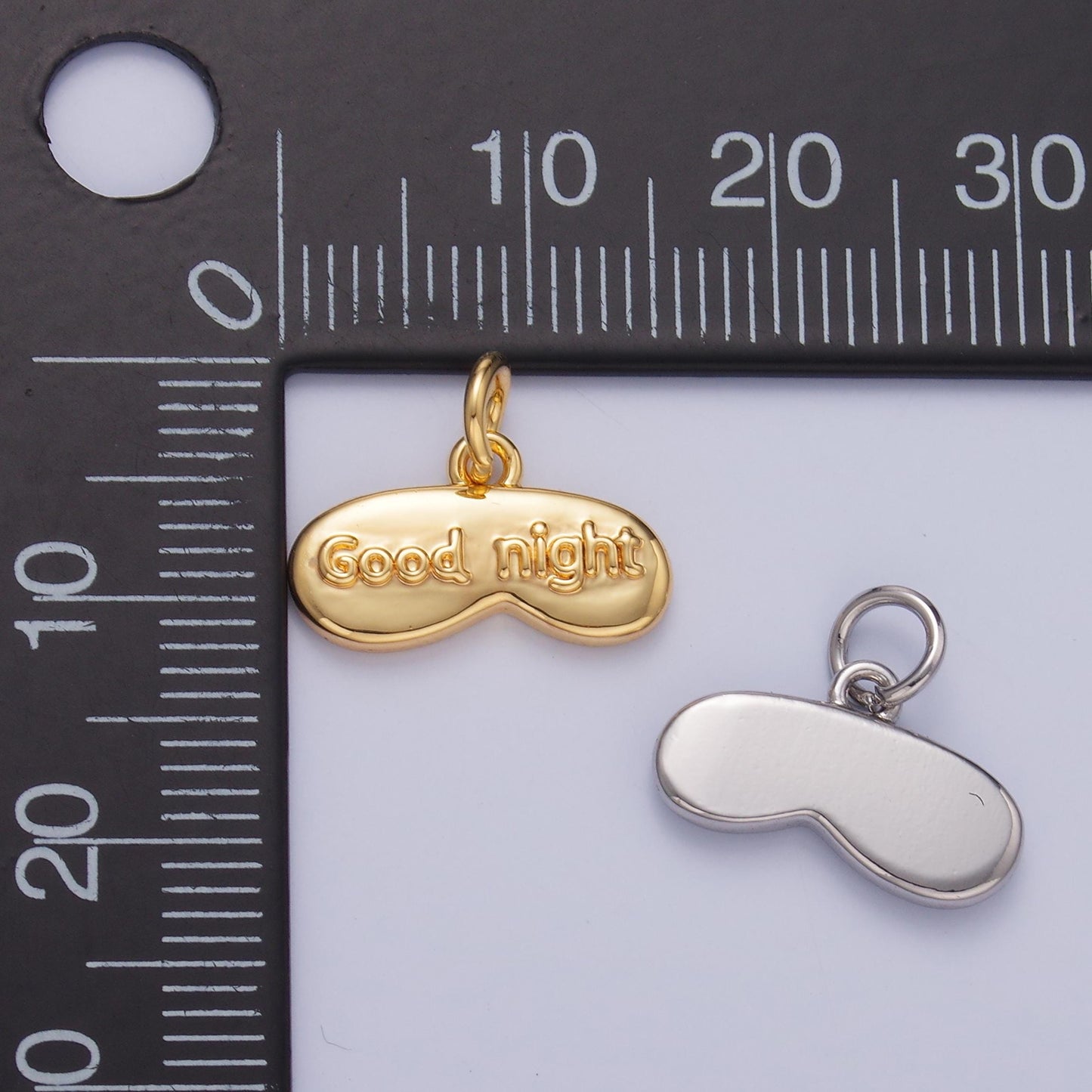 Mini Gold Sleep Mask Charm for Silver Good Night Sleep Blackout Eye Mask Pendant for Bracelet Necklace Earring Supply W416
