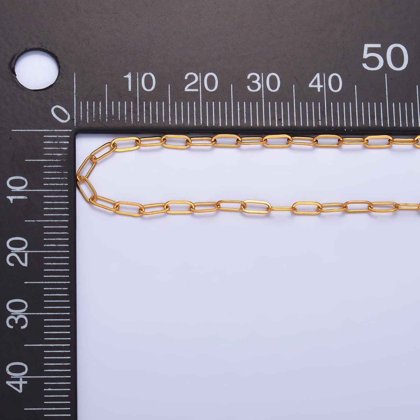 Dainty gold paperclip link chain elongated chain necklace stainless steel chain By yard ROLL-1550