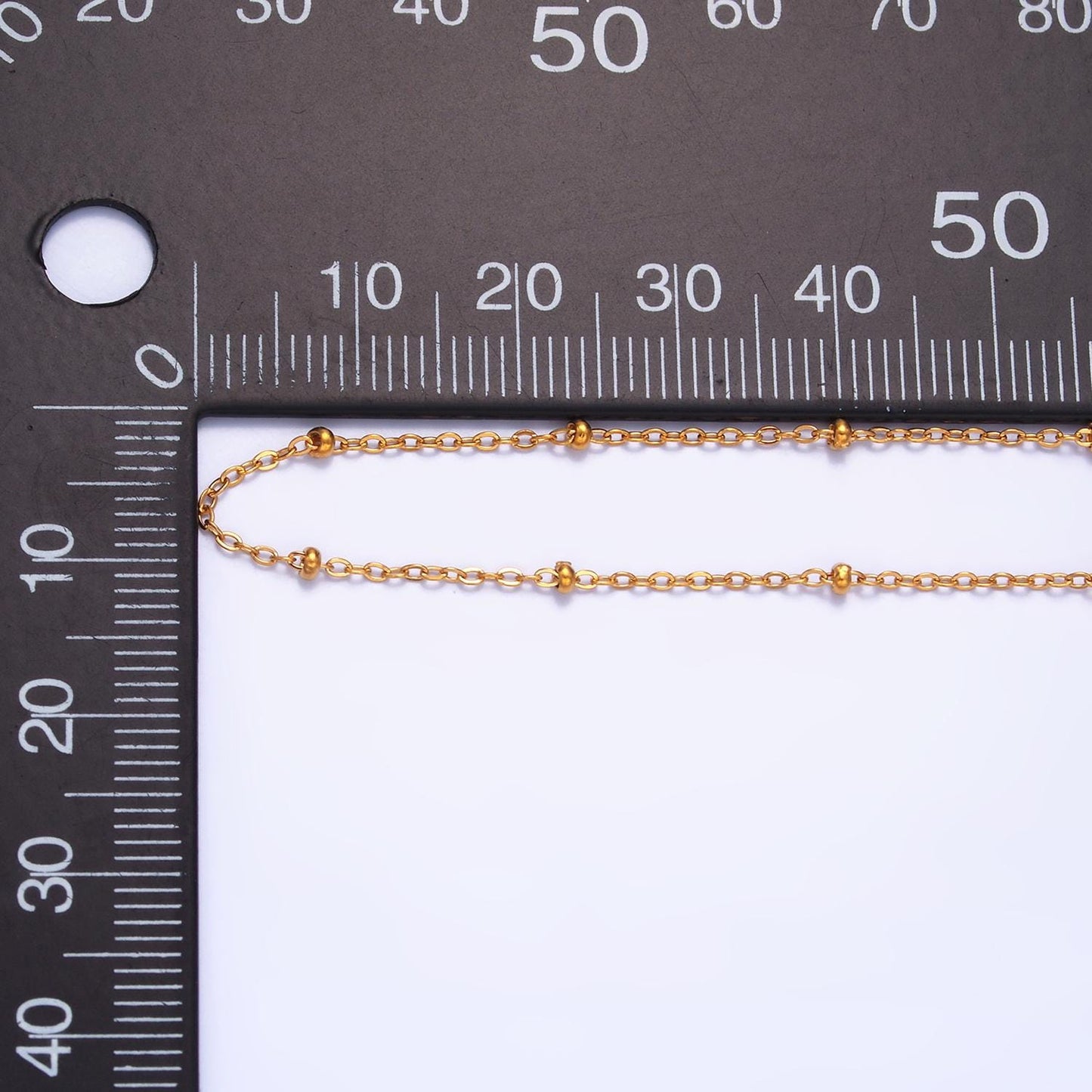 Dainty gold Satellite link chain PVD Gold stainless steel chain By yard ROLL-1548