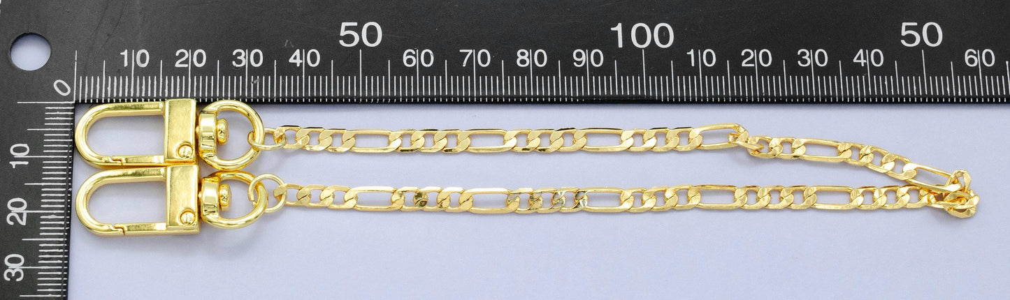 Dainty 24k Gold Filled Figaro chain 11.5 inch for Bag Charm Supply DIY Supply for Tote Purse Charm Jewelry Making WA-2933