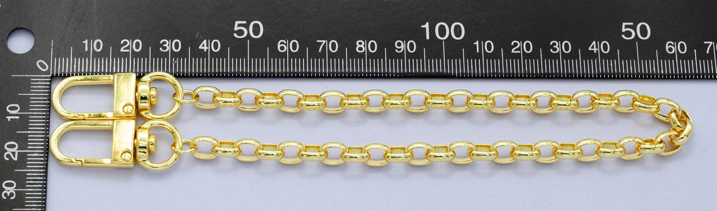 Long 24k Gold Filled oval Paper Clip chain 11.5 inch for Bag Charm Supply DIY Supply for Tote Purse Charm Jewelry Making WA-2942