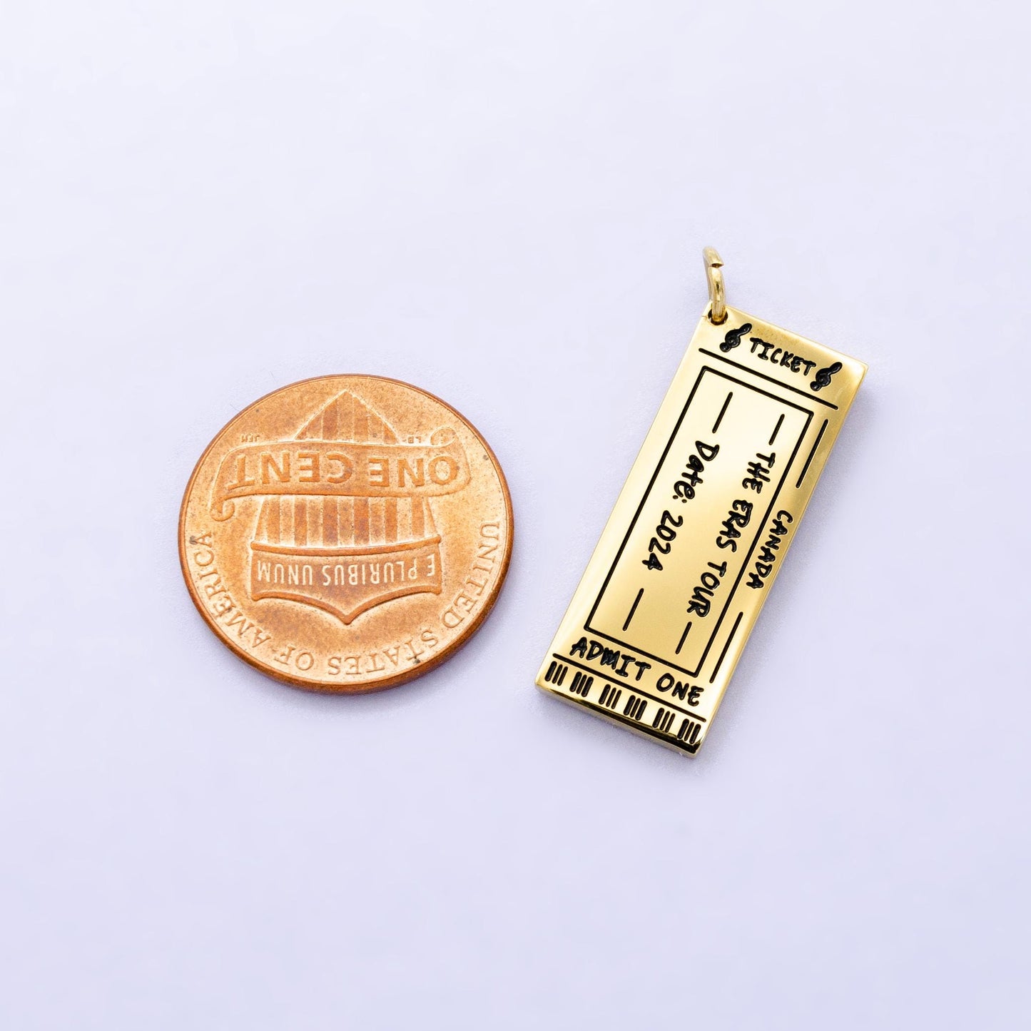 Double sided Canada concert tickets charm stainless steel music show tickets for bracelet necklace mix charm supply p722