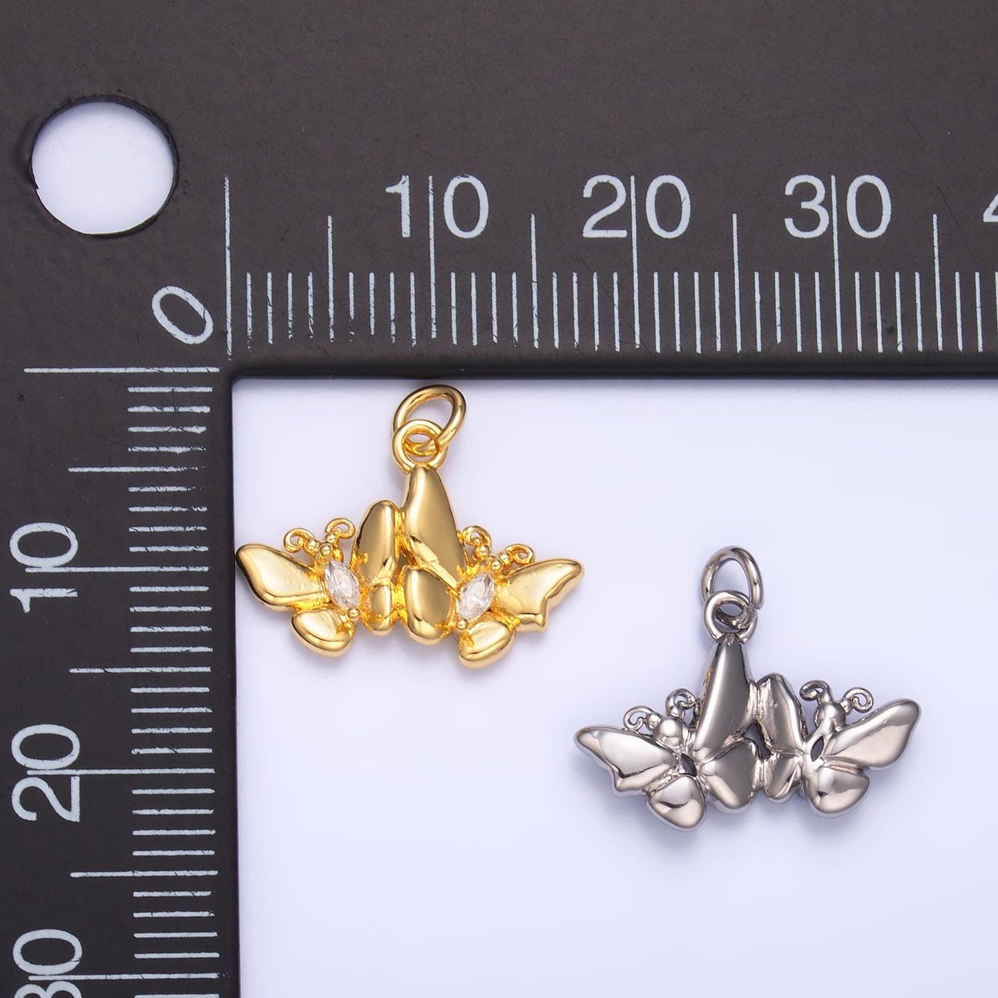 Mini Gold Butterfly Pendant 24K Gold Filled Mariposa Butterfly Charm | W828