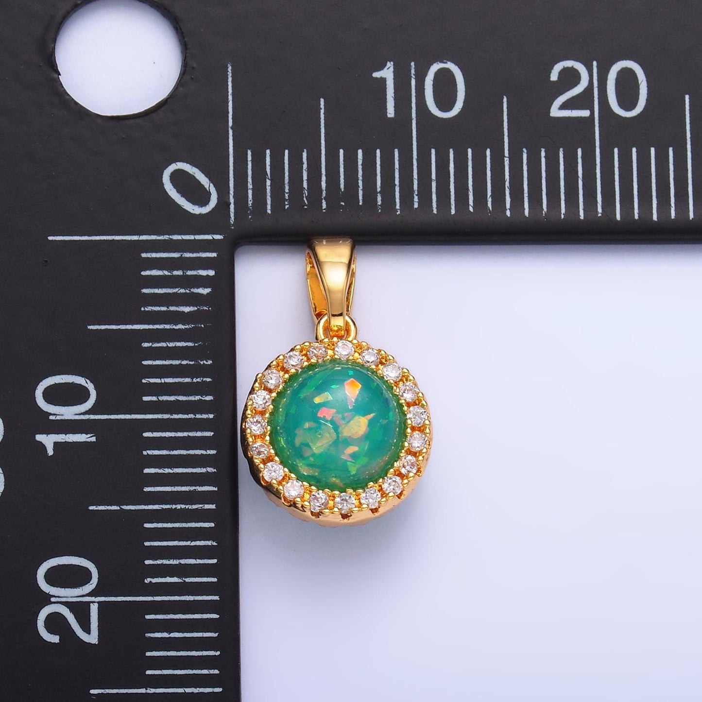 Mini Green Opal Charm for Necklace Bracelet Component aa1458