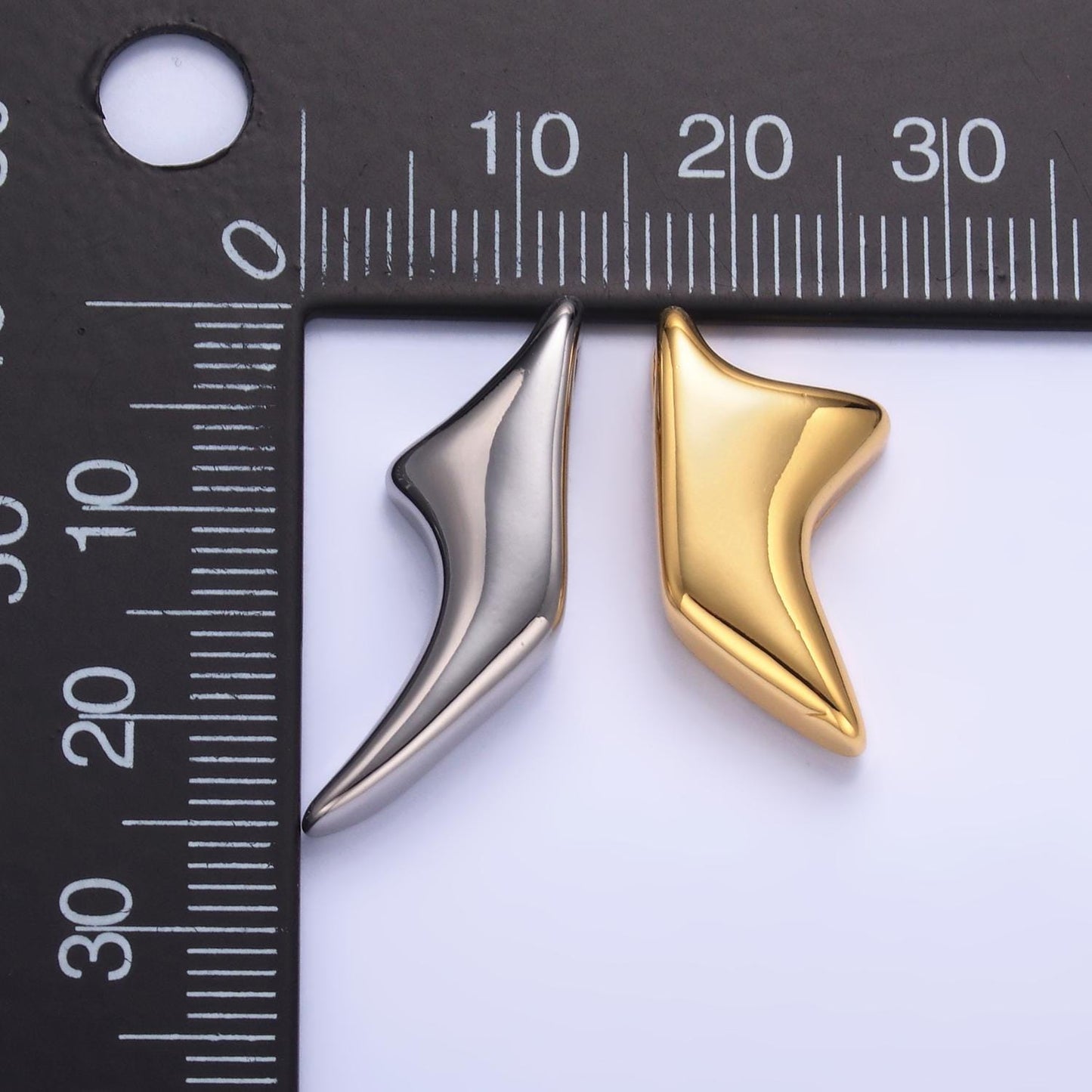 24K Gold Filled Heart Geometric Star Mixed Metal Slide Charm Set | W823