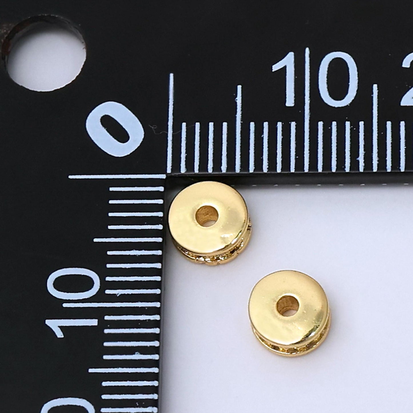 1pc gold cz spacer beads for diy beaded bracelet jewelry charms rondelle bead spacer bead size 6mm bead B-212