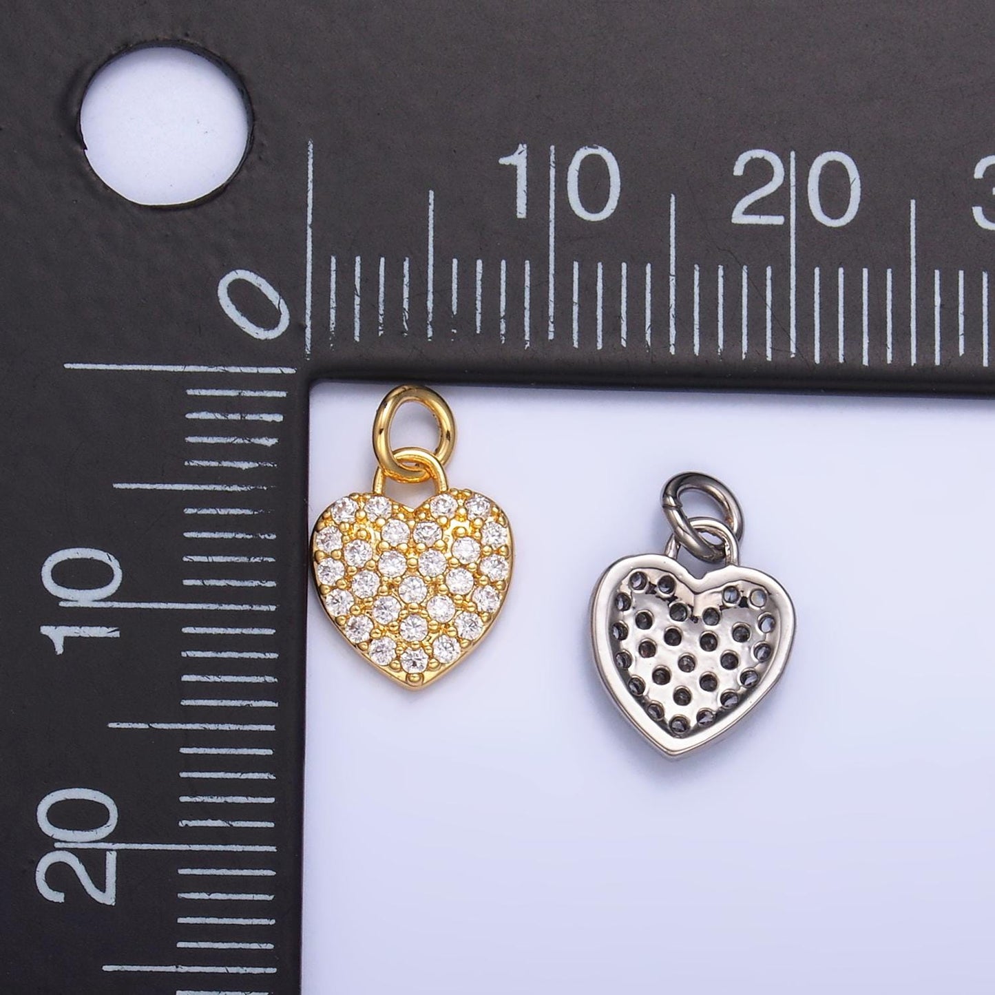 Gold Heart Charm 24K Gold Filled Love Pendant Bracelet Necklace for DIY Jewelry Making Supply W831