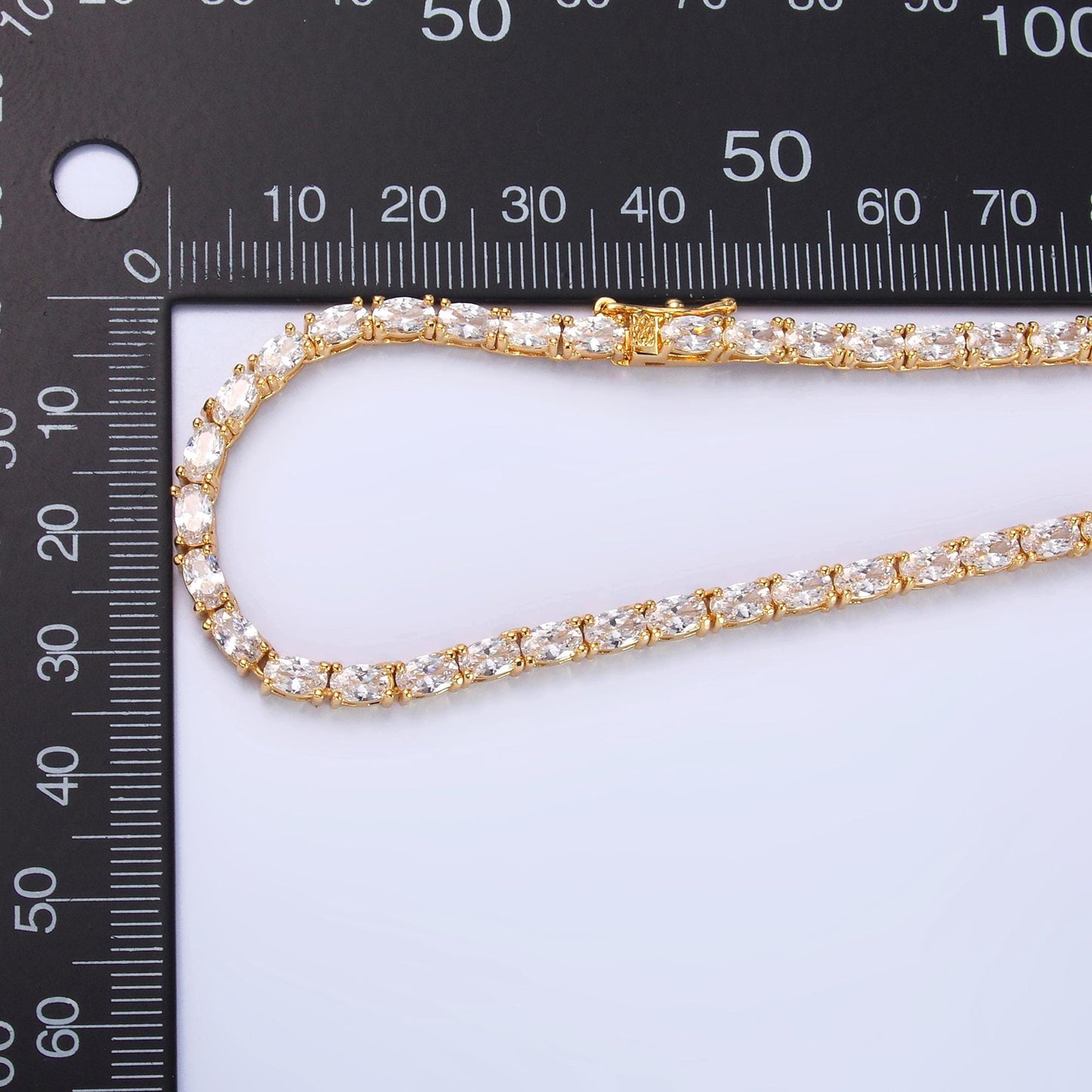 Oval Cubic Zirconia Tennis Necklace , Diamond Necklace , 14K Gold Filled Tennis Necklace, Gift for her WA-3023