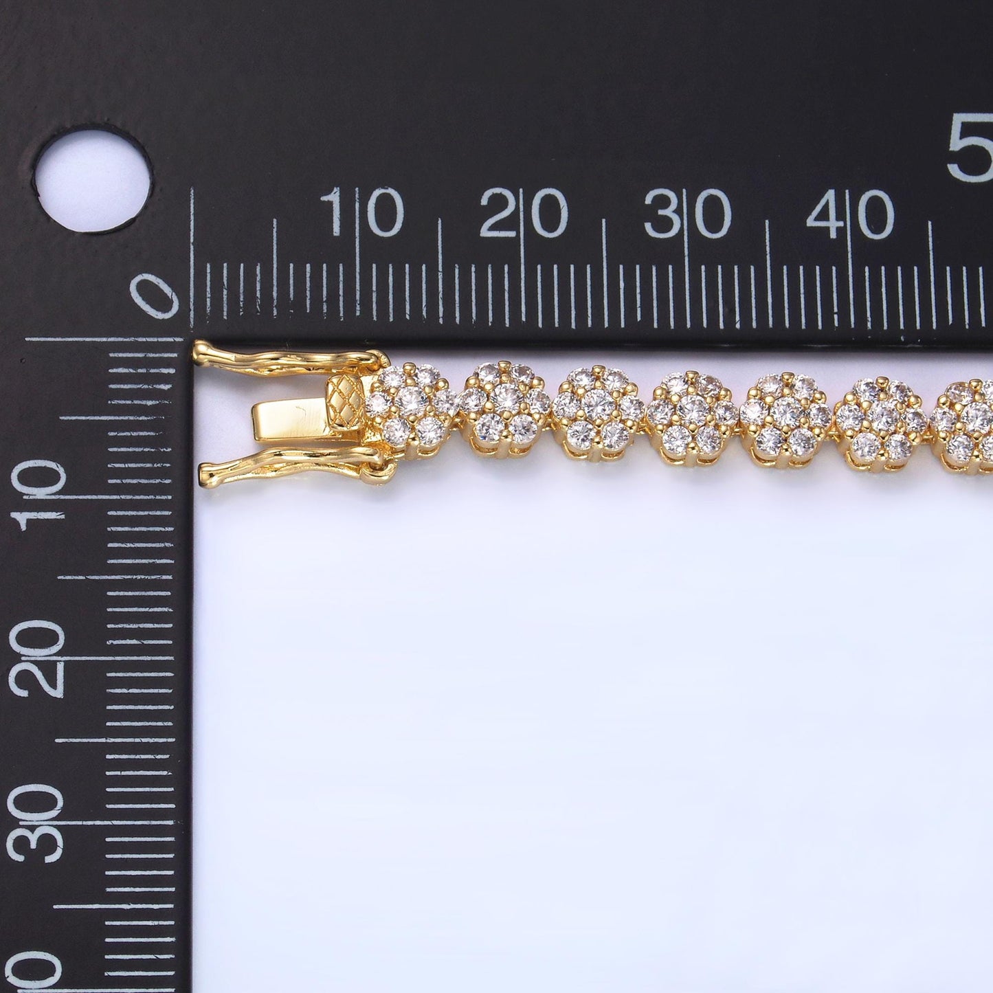 Dainty Round CZ Tennis Bracelet, Gold Tennis Bracelet, Cubic Zirconia Tennis Bracelet 7 inch WA-3038