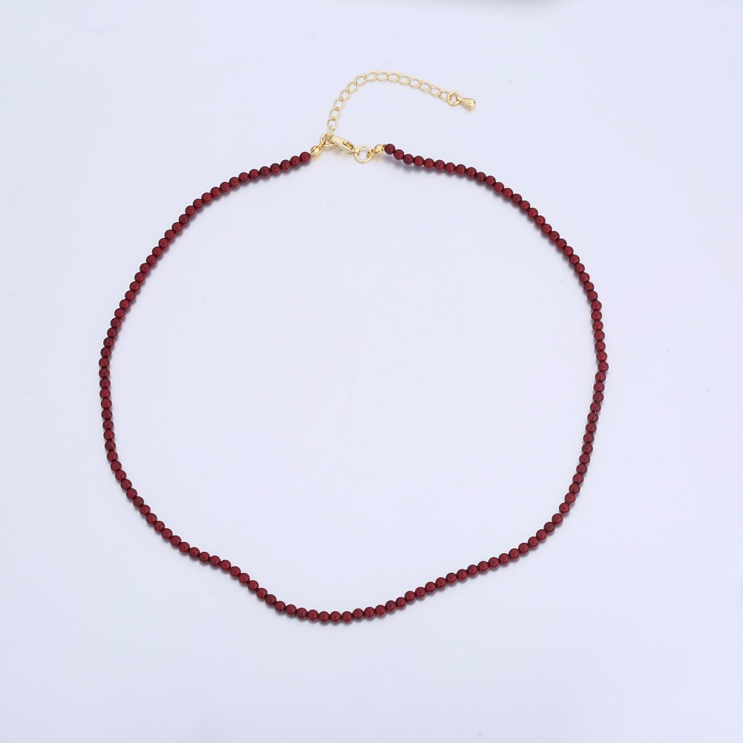 Handcrafted Dark Red Shell Pearl Necklace 17 inch + 2 inch extender for Layering minimalist Jewelry Making Supply WA2770