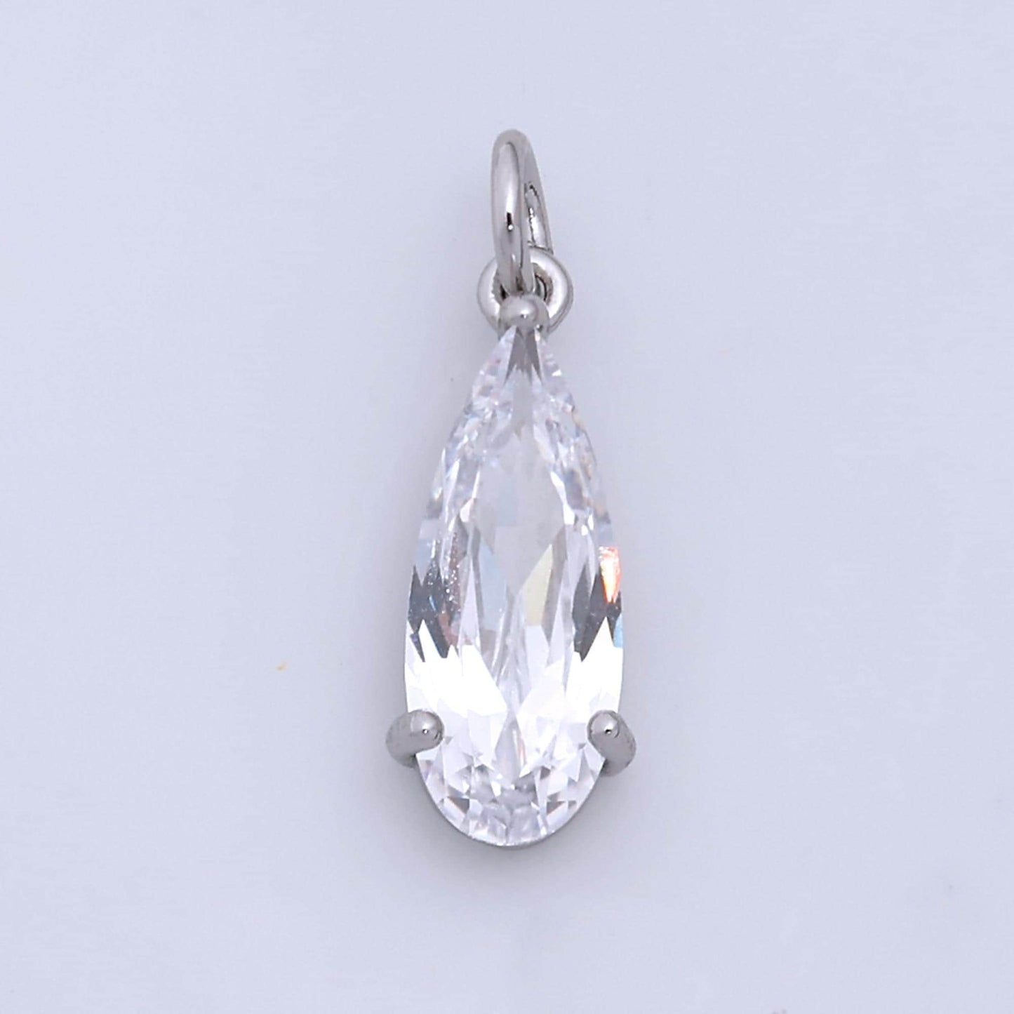16k gold filled 20mm clear cz teardrop add-on charm | n963