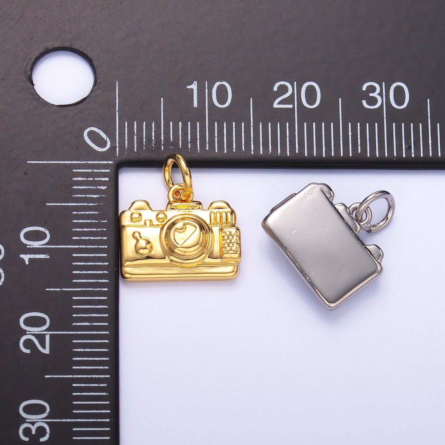 24k gold filled Mini camera Charm Silver photography pendant | N013