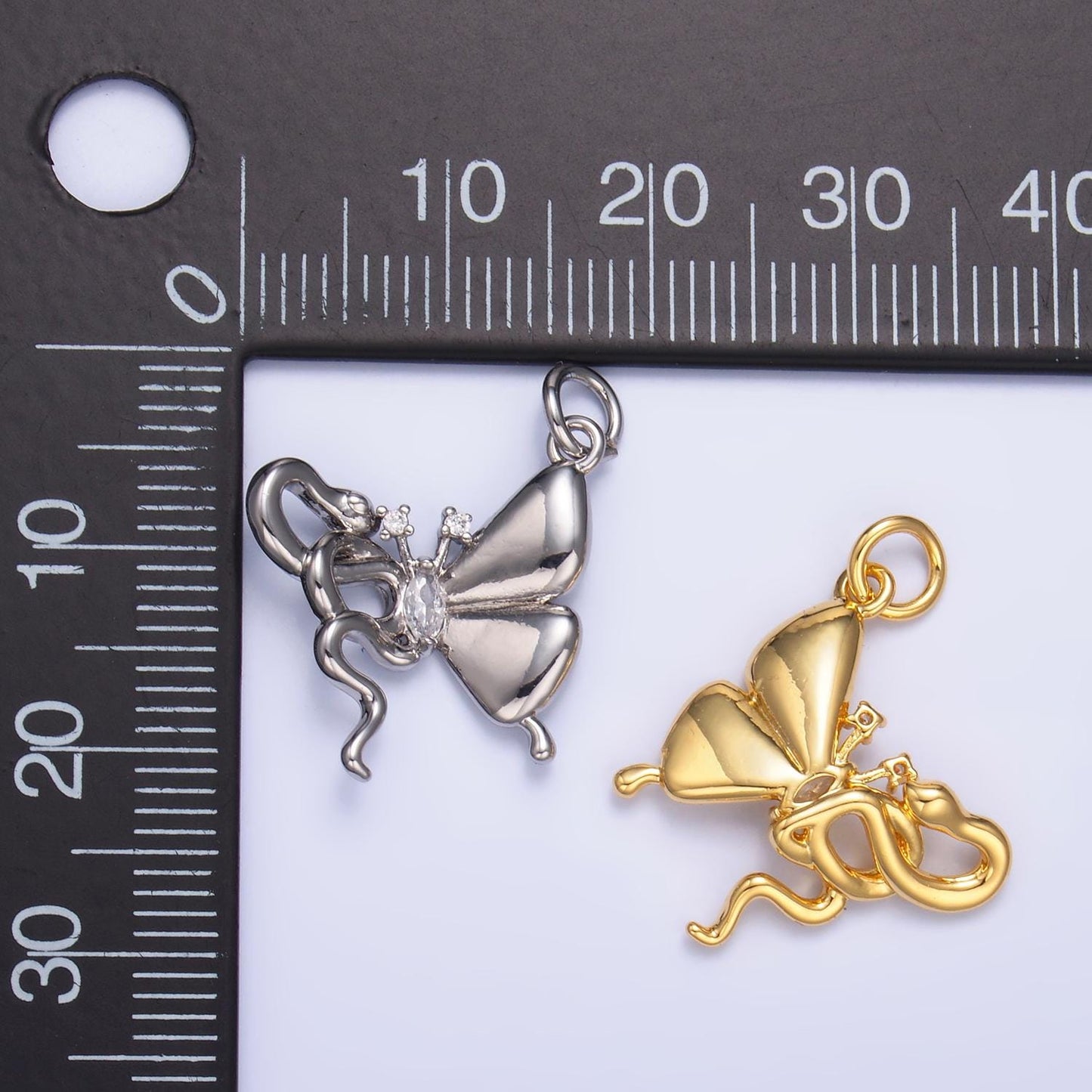 Gold Butterfly Charm 24K Gold Filled Mariposa Pendant Bracelet Necklace for DIY Jewelry Making Supply M176