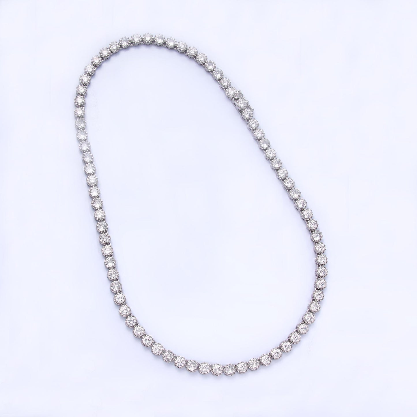 Round Cubic Zirconia Tennis Necklace , Diamond Necklace , 14K Gold Filled Tennis Necklace, Gift for her WA-3025