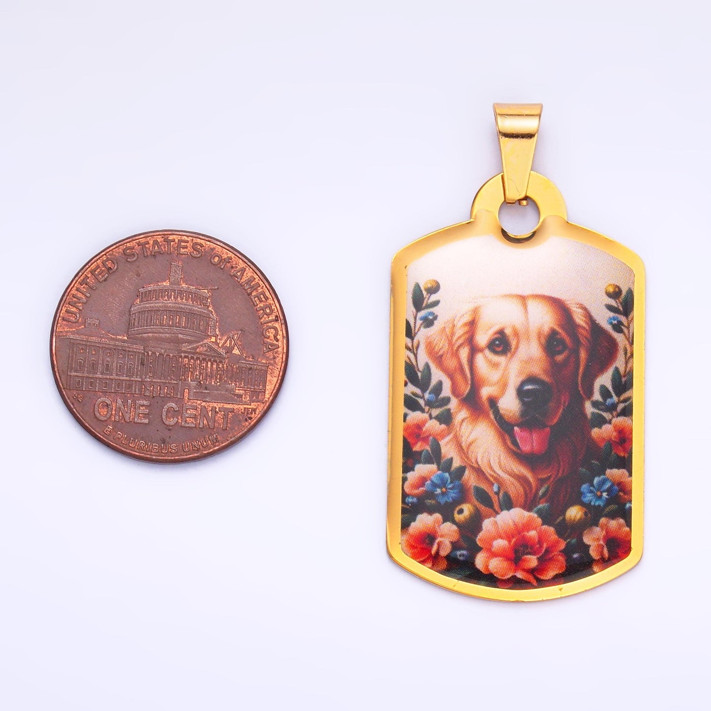 Dainty stainless steel dog Tag charm cute puppy pendant Picture charm necklace for diy jewelry making supply pet jewelry P1216
