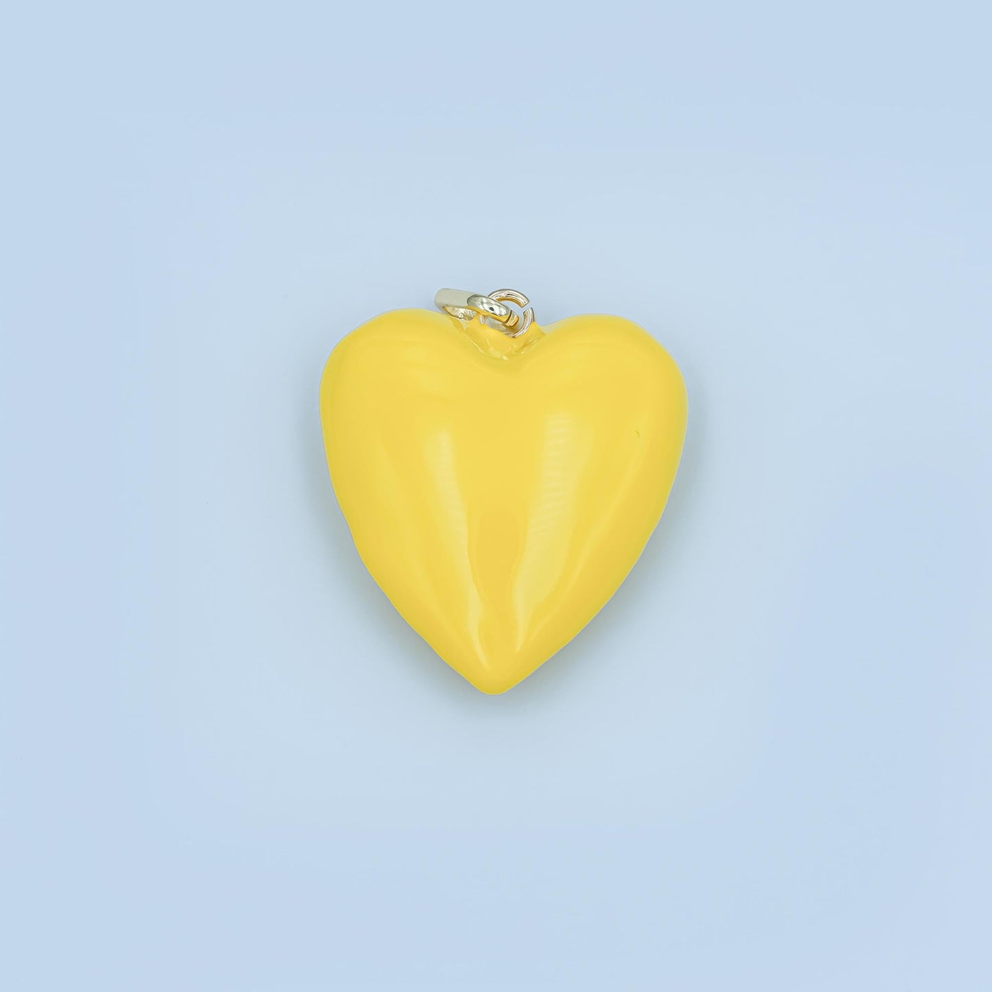 Puffy big Pastel Enamel Charm 18K Gold filled heart charm balloon pendant for statement jewelry making supply | AA-1497