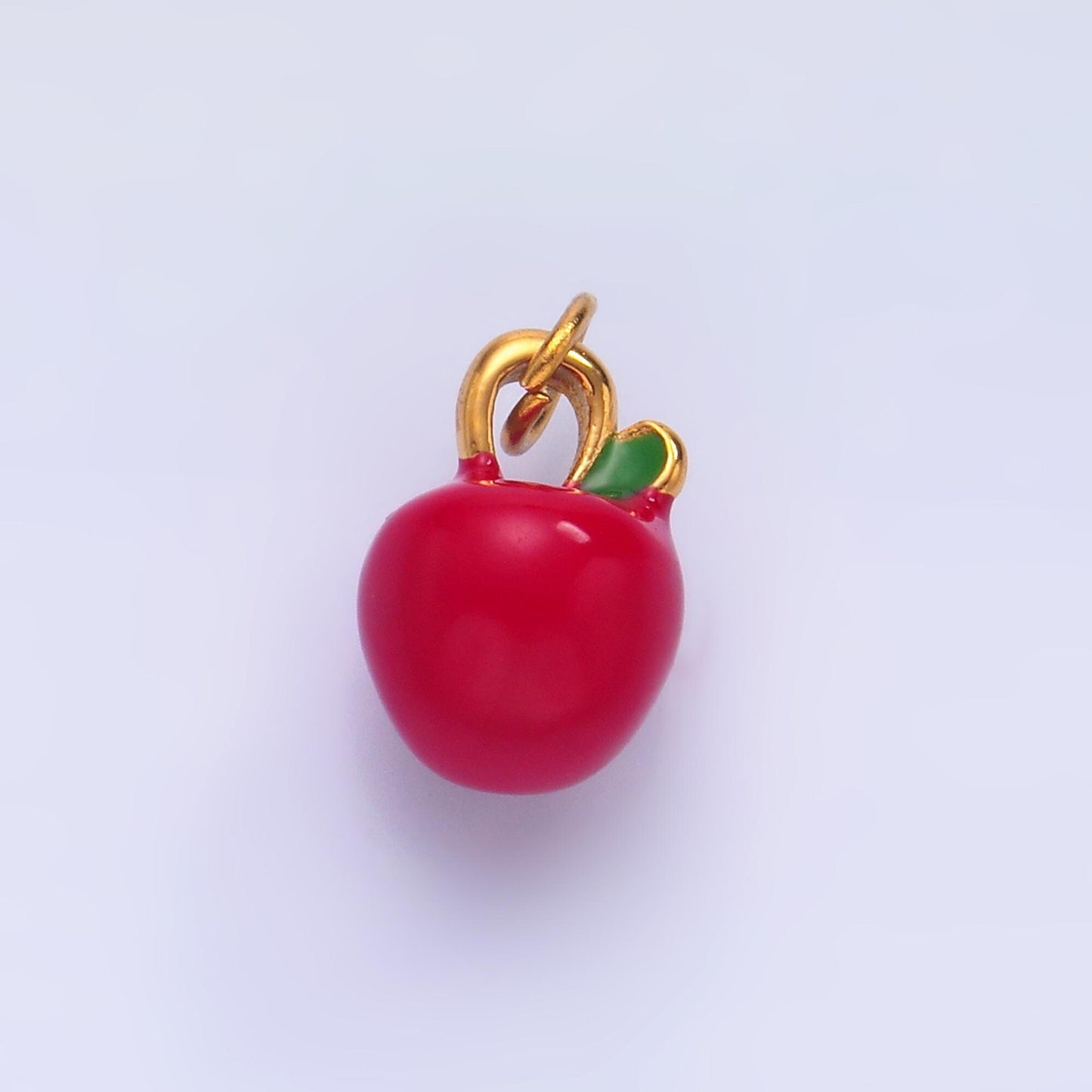 PVD Gold Stainless Steel Red Washington apple Charm Apple Fuji Pendant Food fruit charm | p-842