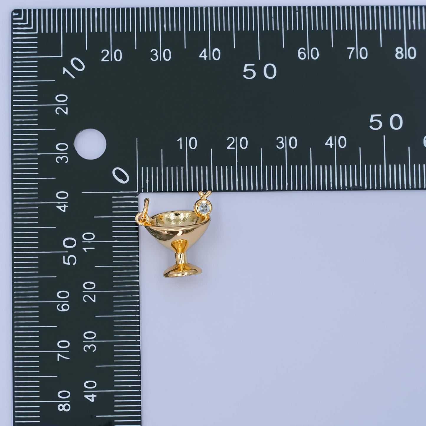Mini Cubic Minimalist 3D Ice Cream Charm CZ Dessert 24K Gold Filled Bowl of Drink Charm for Bracelet Necklace Earring Charm | C-001