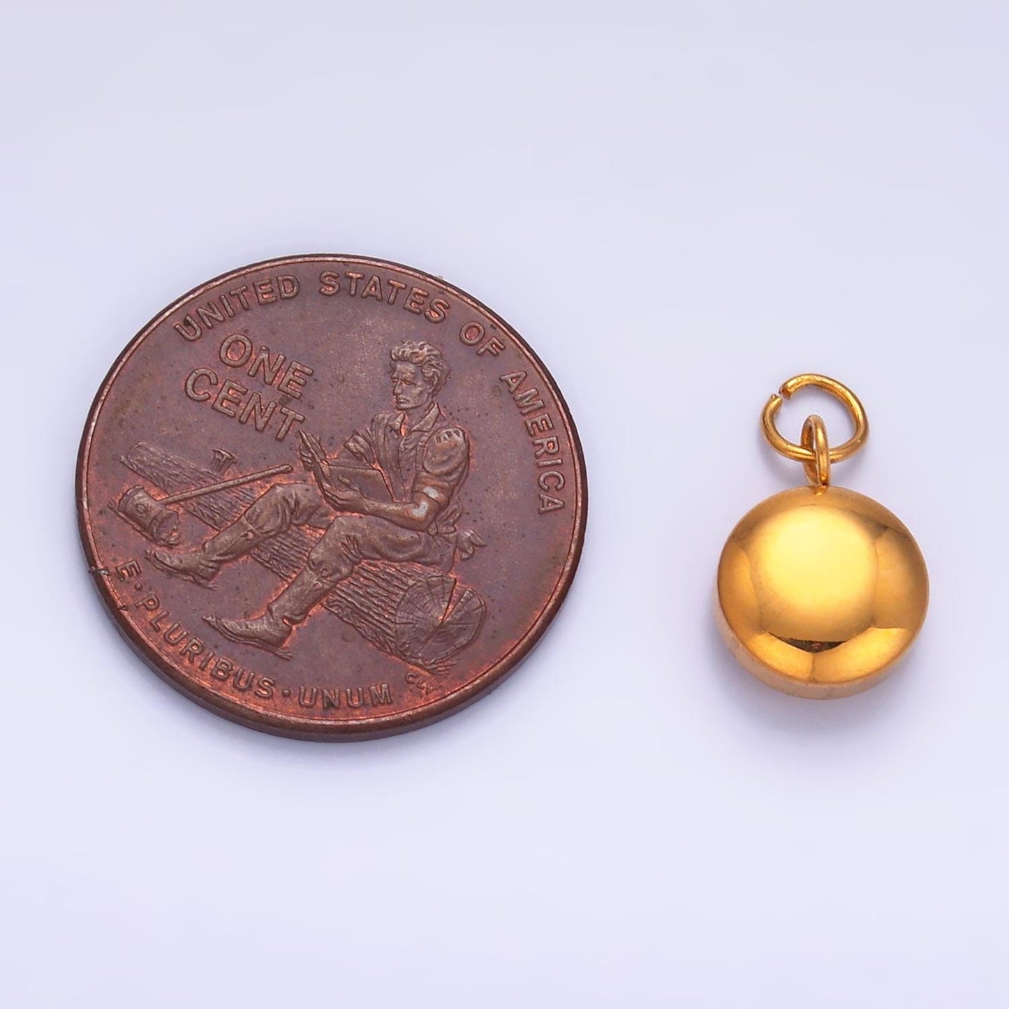 Mini PVD Gold Stainless Steel Button Ball Charm Geometric Jewelry Making Supply Tarnish Free | P-756