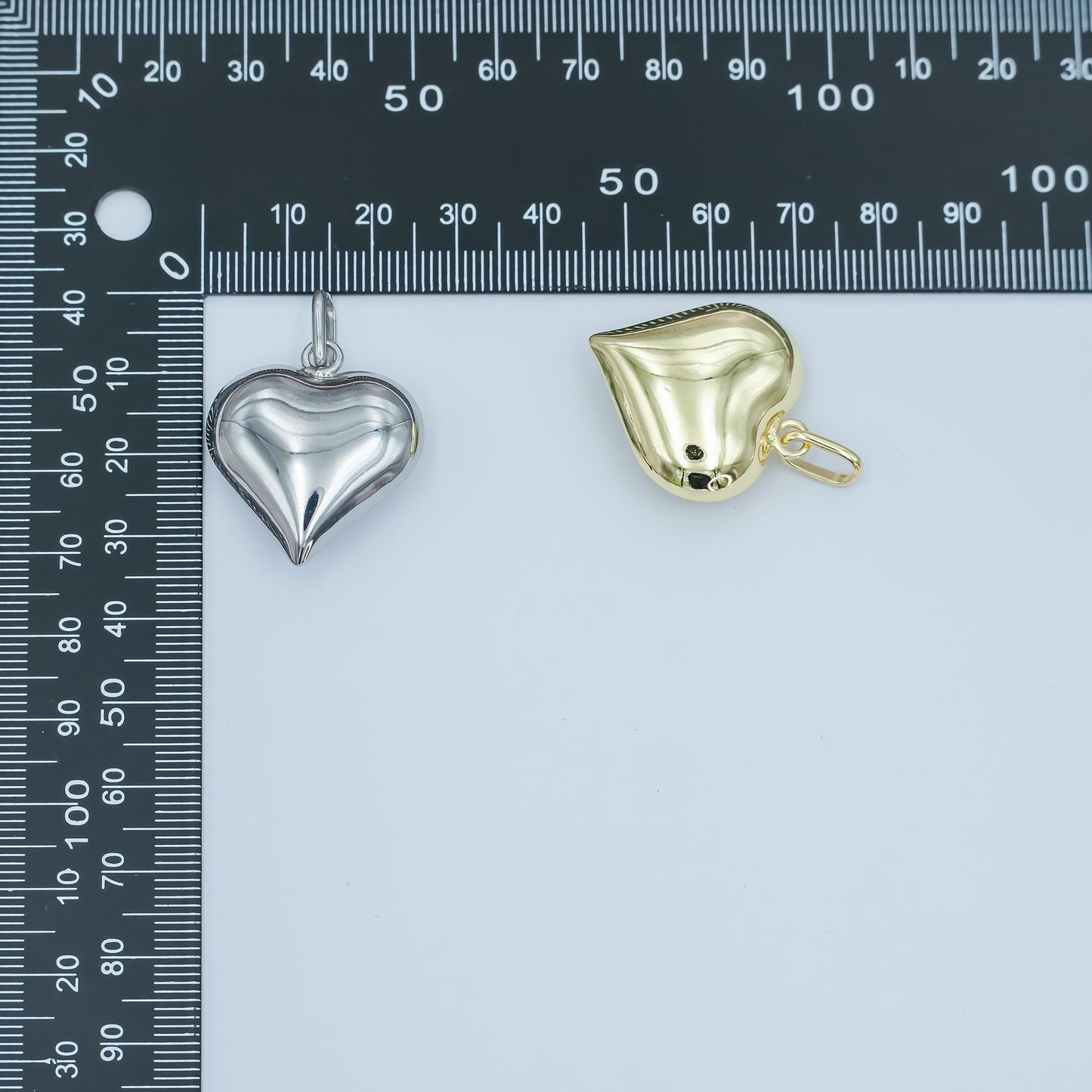 14k gold filled 25mm puffed minimalist heart charm Silver Heart charm | AA-1484
